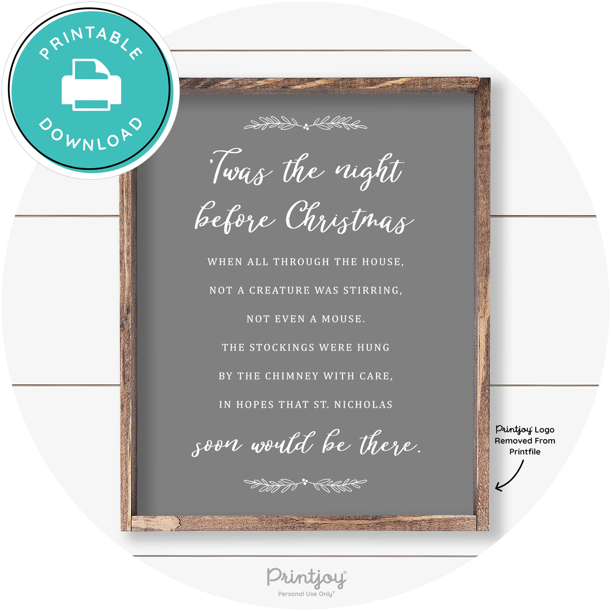 'Twas The Night Before Christmas Farmhouse Wall Art Free Printable