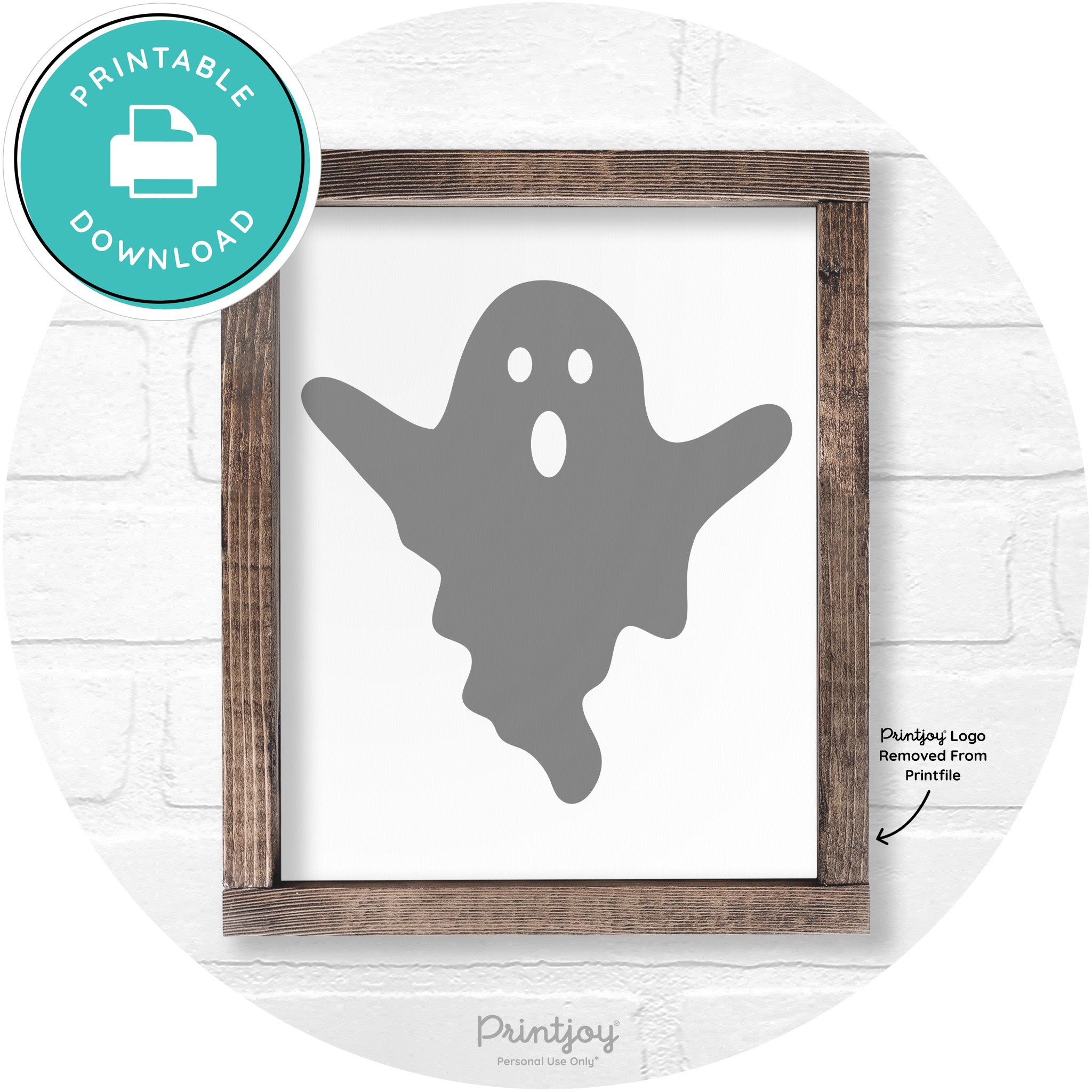 Halloween Cute Ghost Rustic Farmhouse Wall Art Free Printable