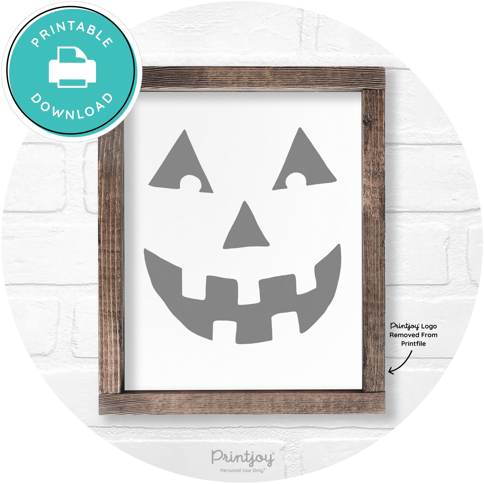 Jack O Lantern Halloween Rustic Farmhouse Wall Art Printable