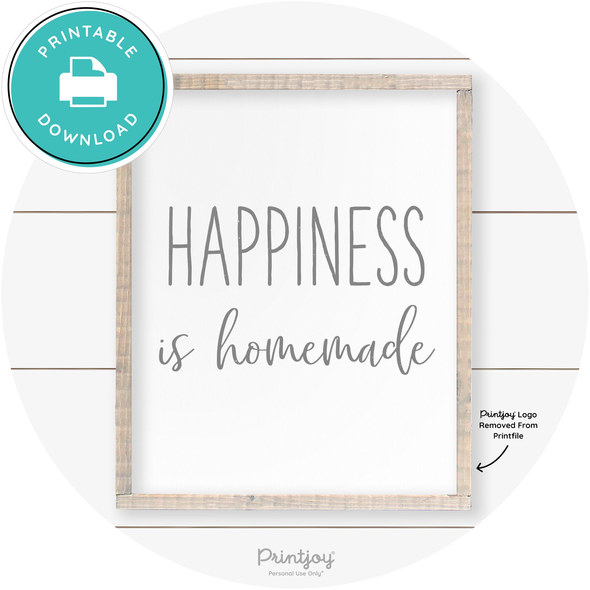 Happiness Is Homemade Kitchen Farmhouse Wall Art Free Printable