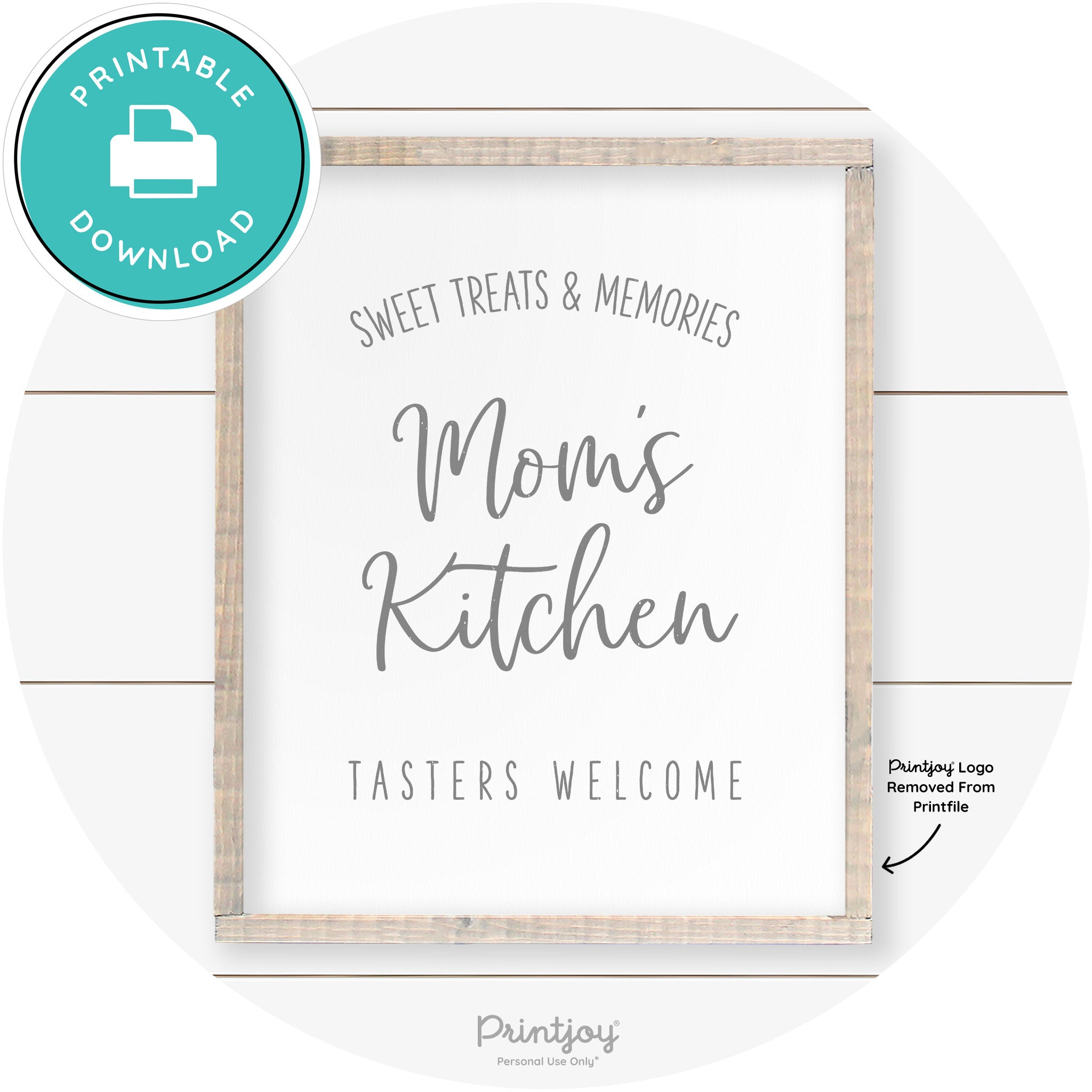 Mom's Kitchen Tasters Welcome Farmhouse Wall Art Free Printable