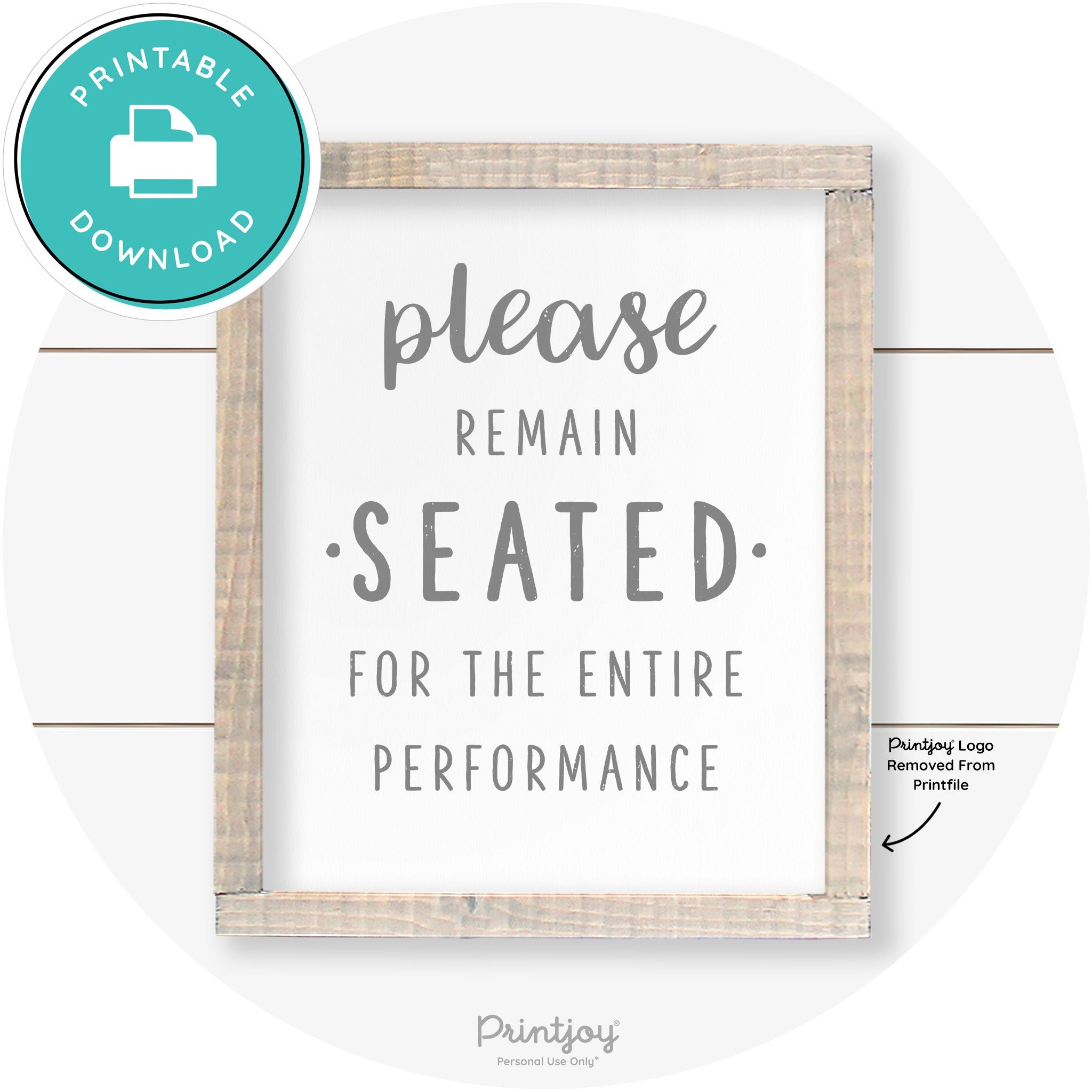 Please Remain Seated Funny Bathroom Farmhouse Art Free Printable