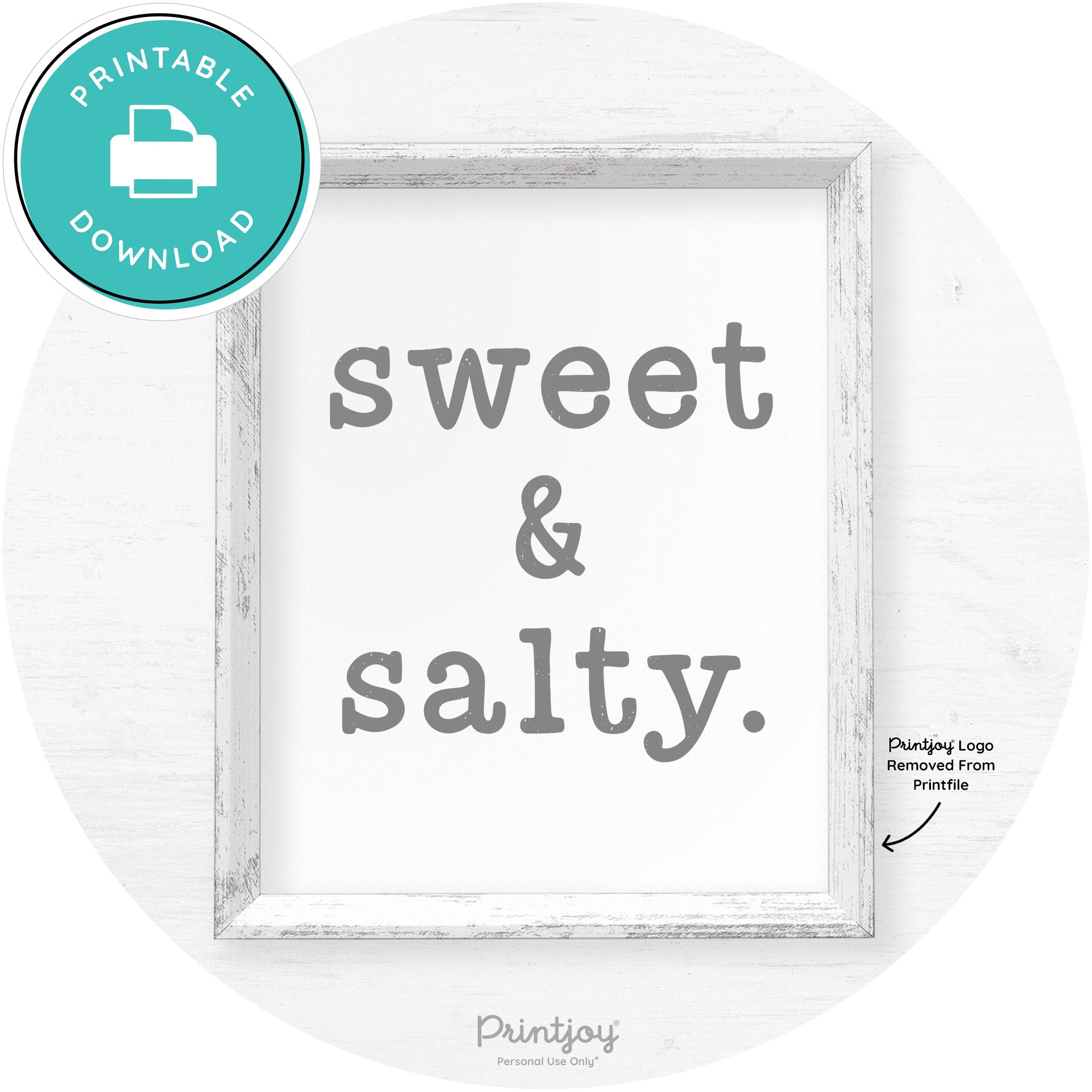 Sweet & Salty Southern Kitchen Farmhouse Wall Art Free Printable