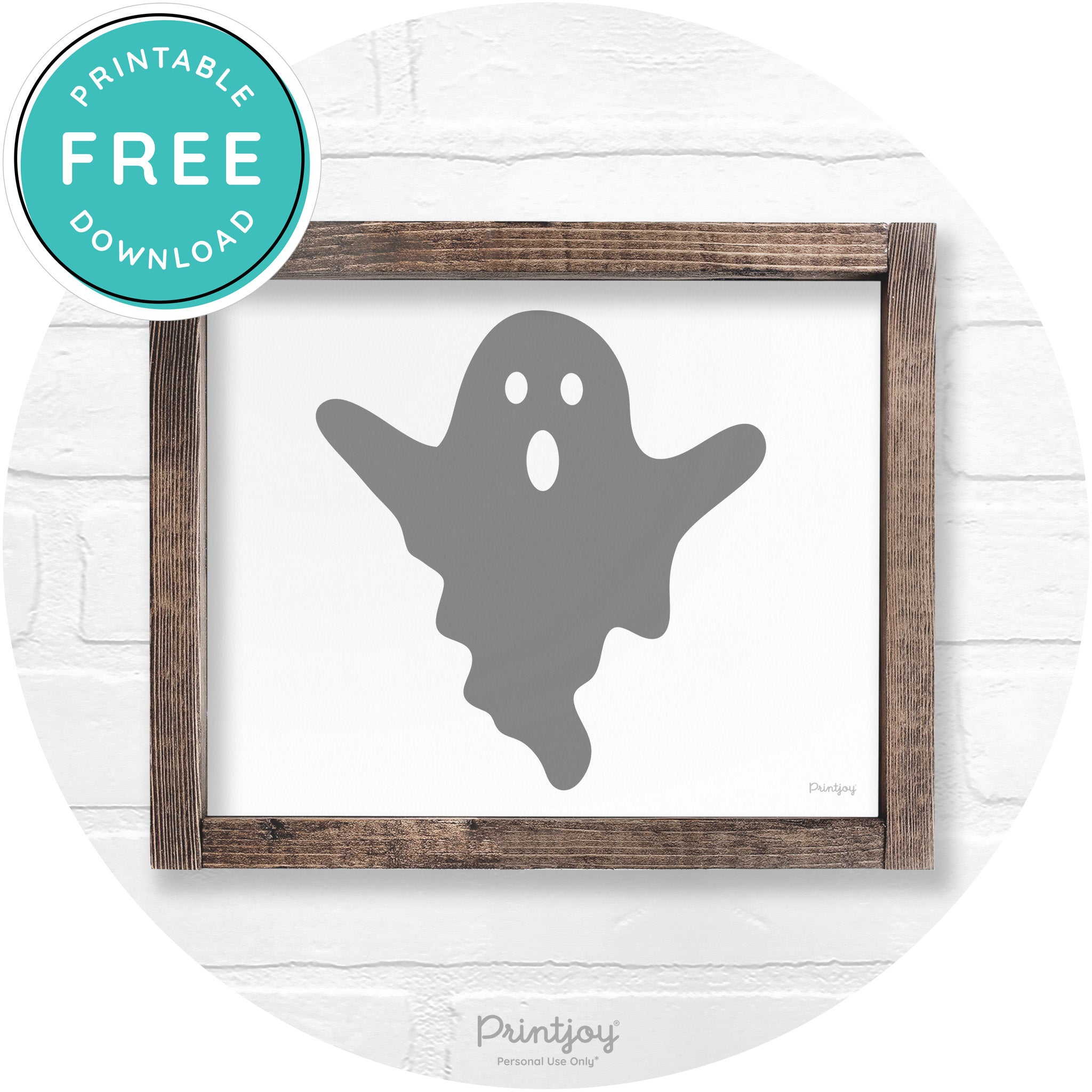 Halloween Cute Ghost Rustic Farmhouse Wall Art Free Printable