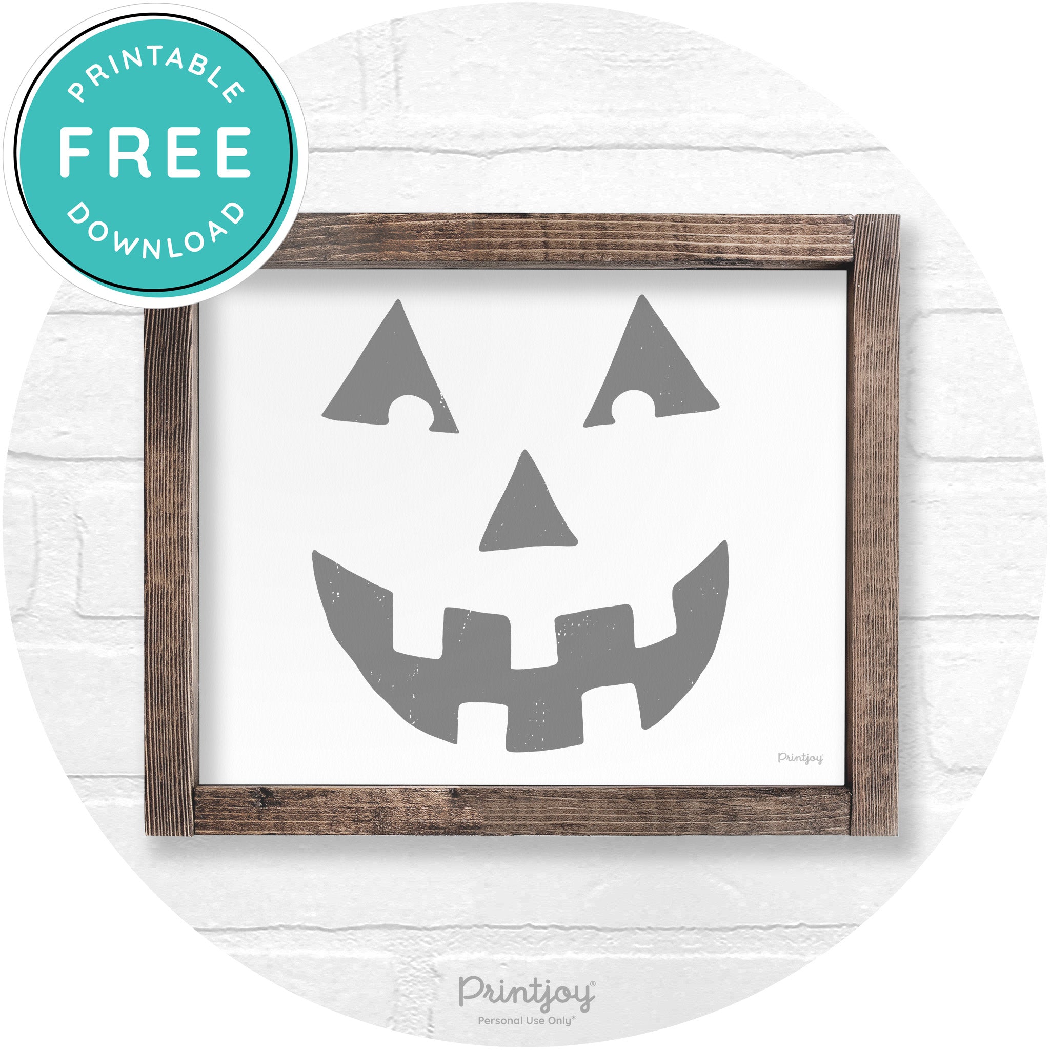 Jack O Lantern Halloween Rustic Farmhouse Wall Art Free Printable