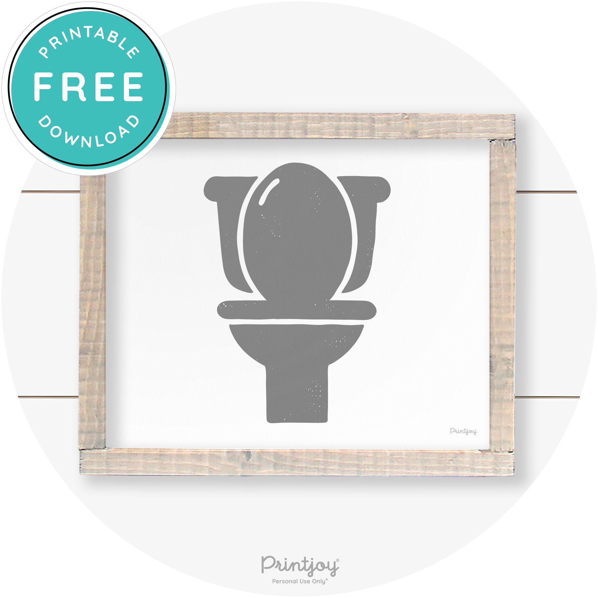Toilet Seat Bathroom Sign Farmhouse Wall Art Decor Free Printable