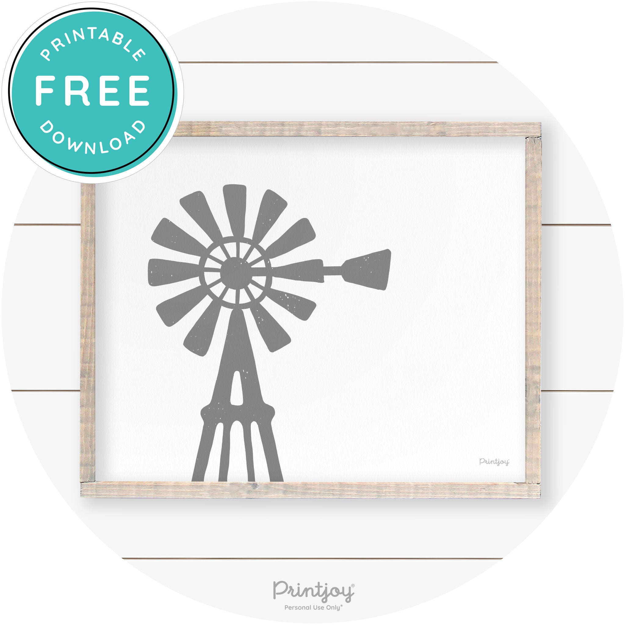 Windmill Rustic Farmhouse Living Room Wall Art Decor Free Printable