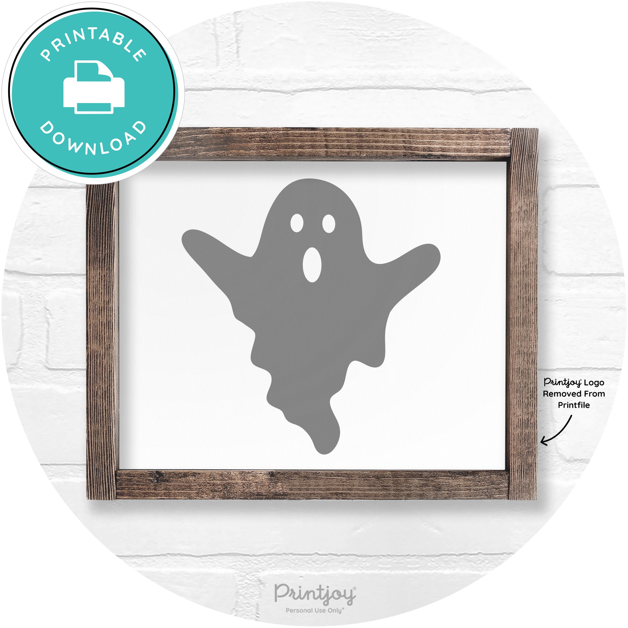 Halloween Cute Ghost Rustic Farmhouse Wall Art Free Printable