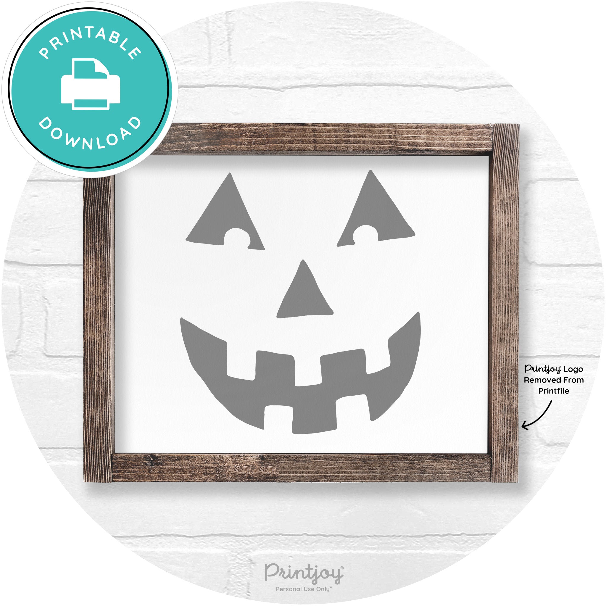 Jack O Lantern Halloween Rustic Farmhouse Wall Art Printable