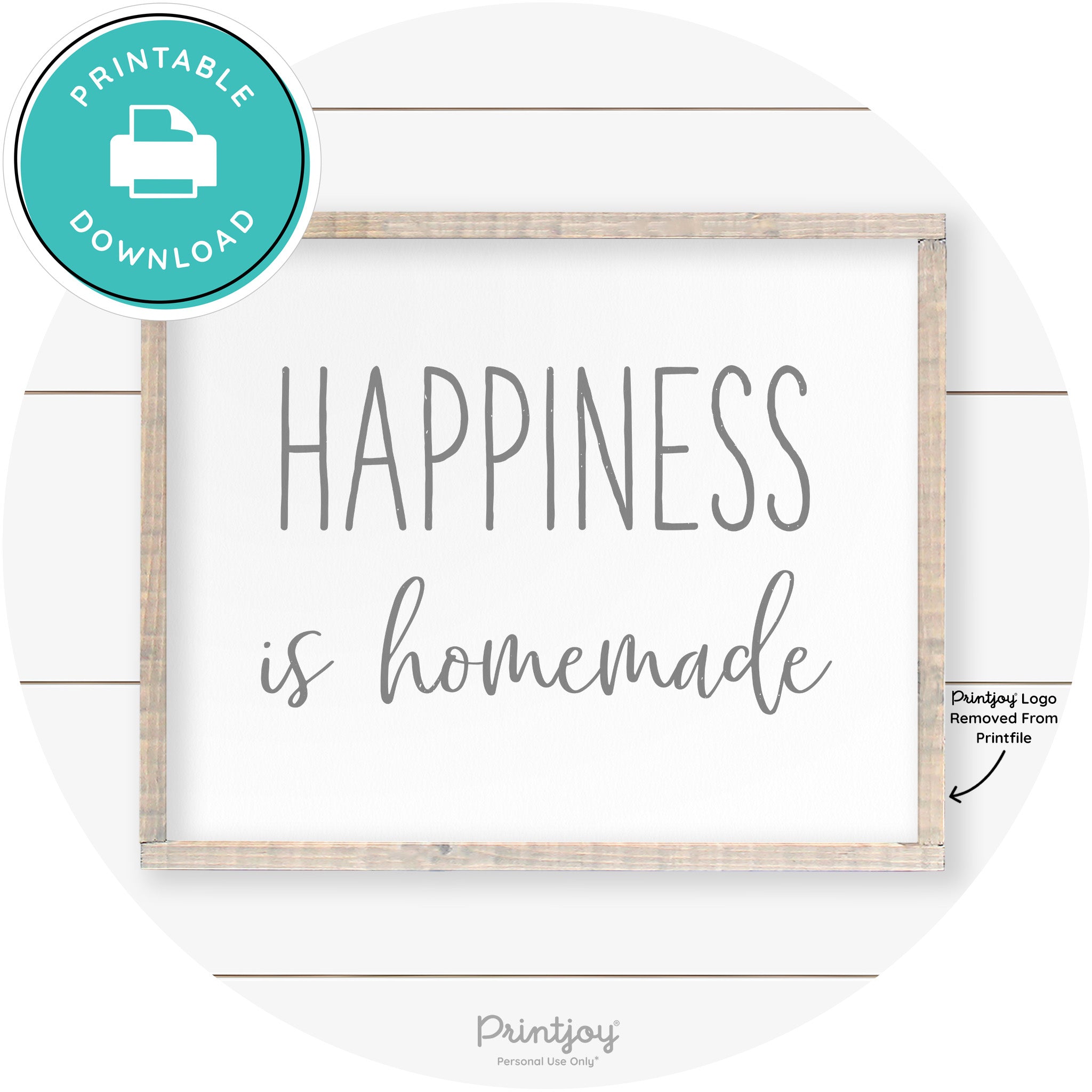 Happiness Is Homemade Kitchen Farmhouse Wall Art Free Printable