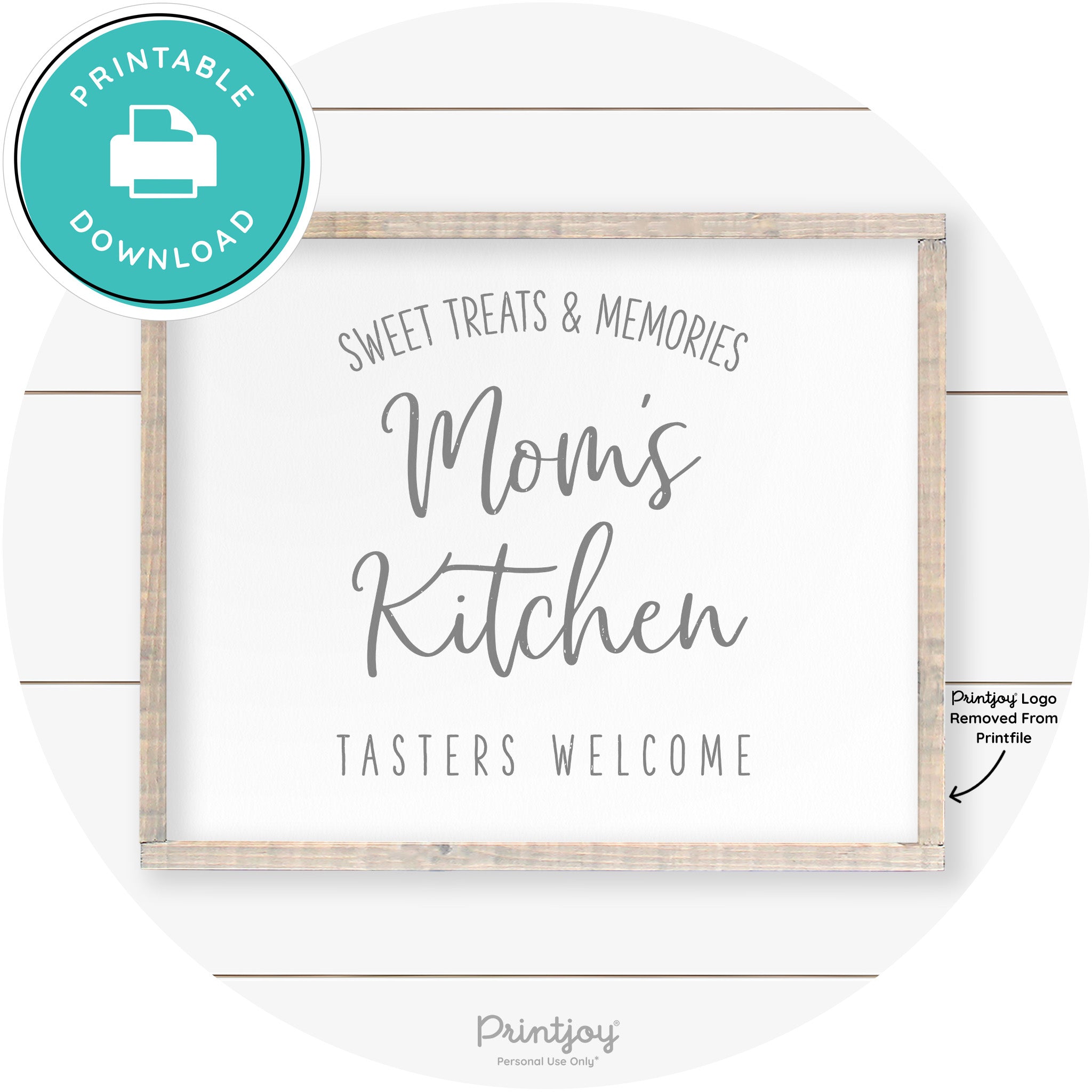 Mom's Kitchen Tasters Welcome Farmhouse Wall Art Free Printable