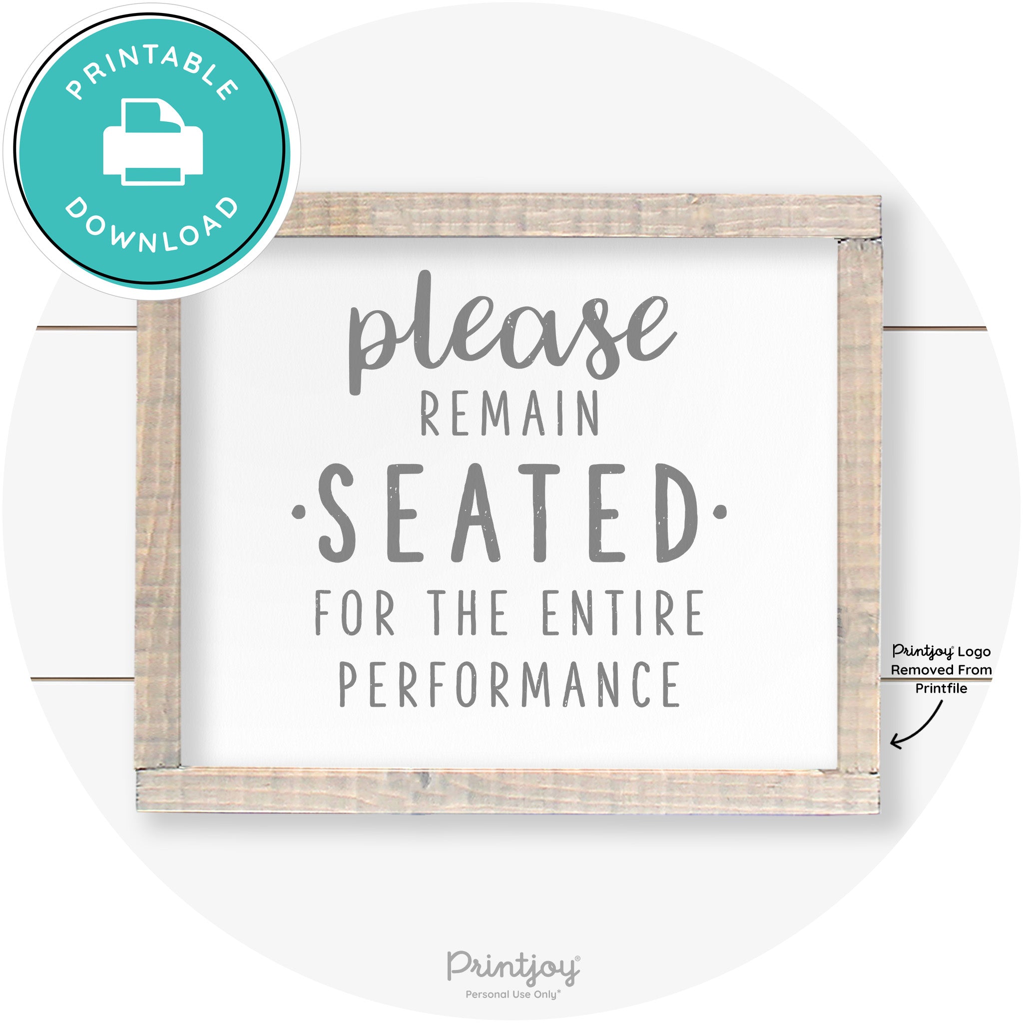 Please Remain Seated Funny Bathroom Farmhouse Art Free Printable