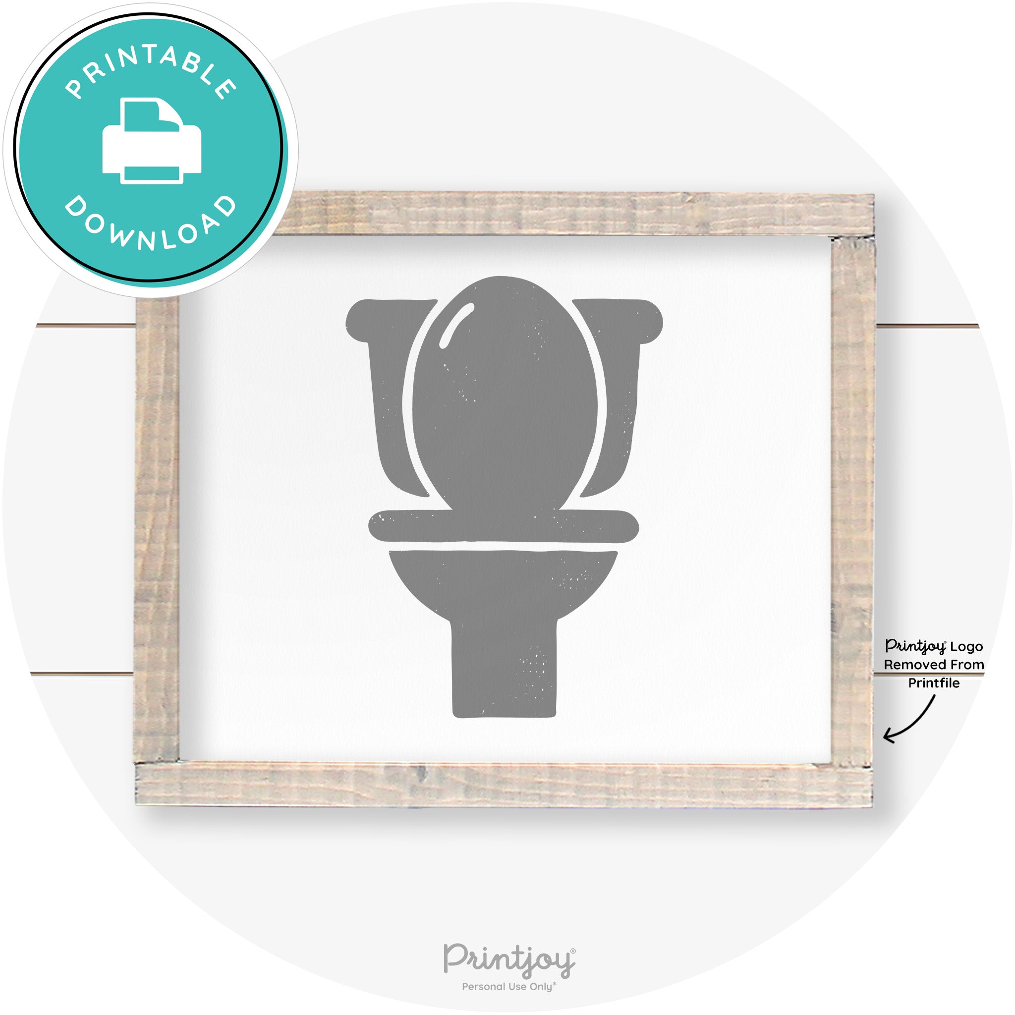 Toilet Seat Bathroom Sign Farmhouse Wall Art Decor Free Printable