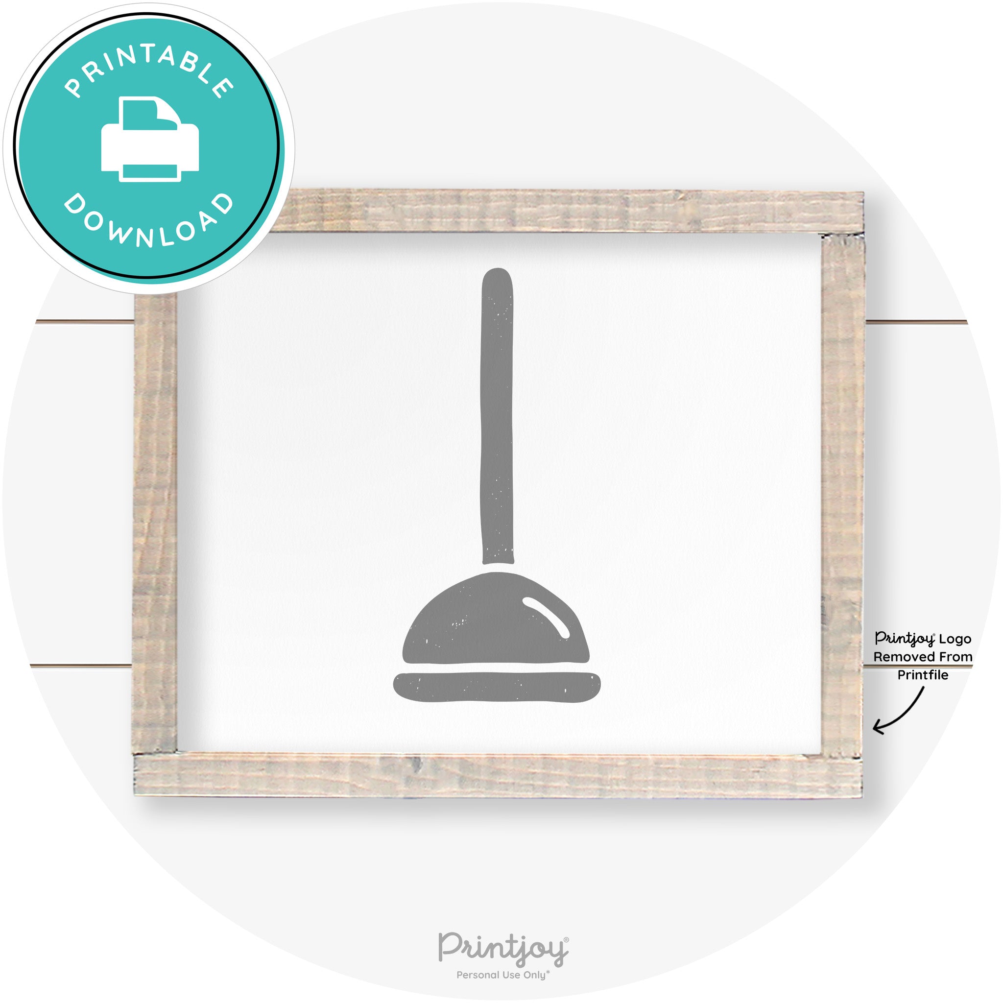 Toilet Plunger Bathroom Sign Farmhouse Wall Art Decor Free Printable
