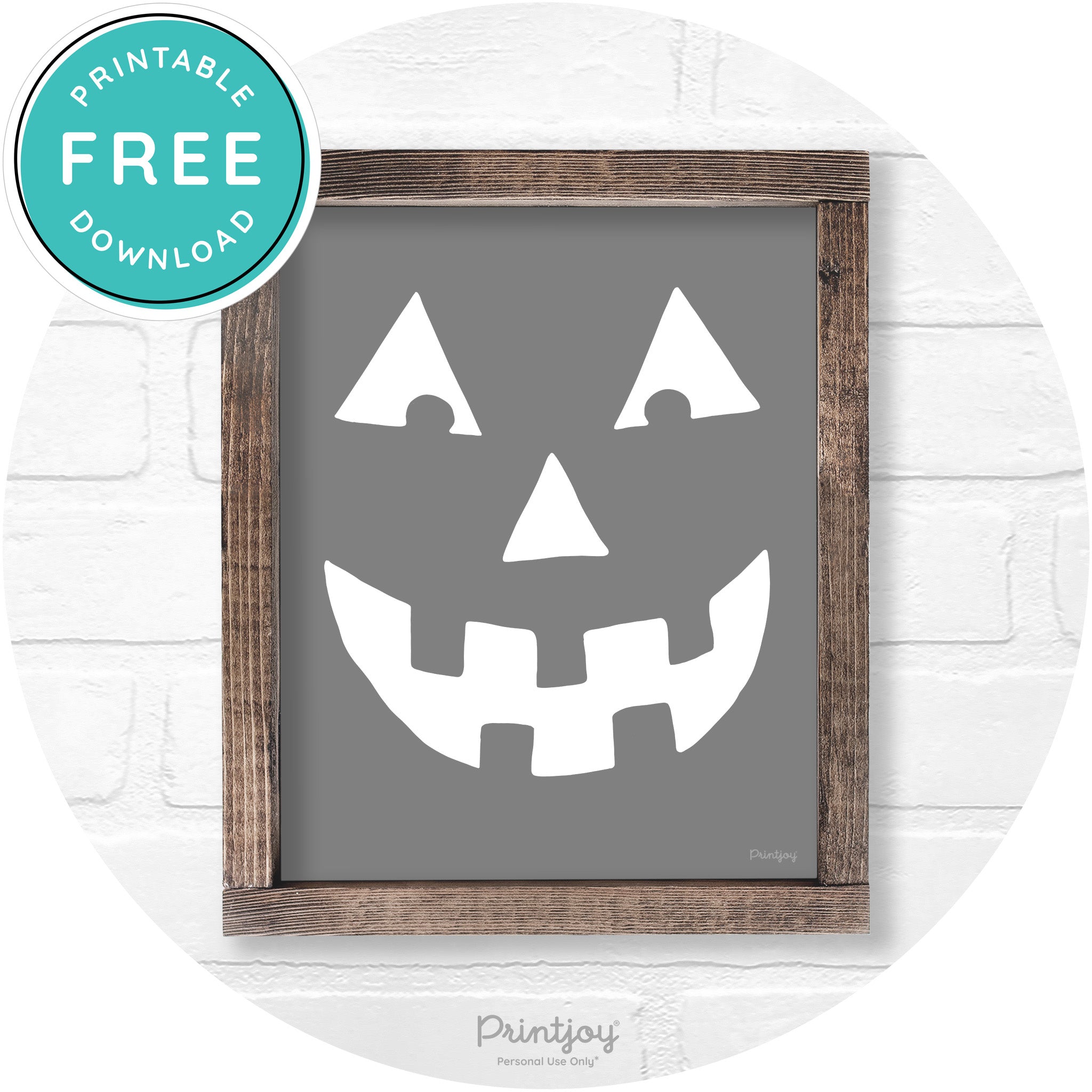 Jack O Lantern Halloween Rustic Farmhouse Wall Art Printable
