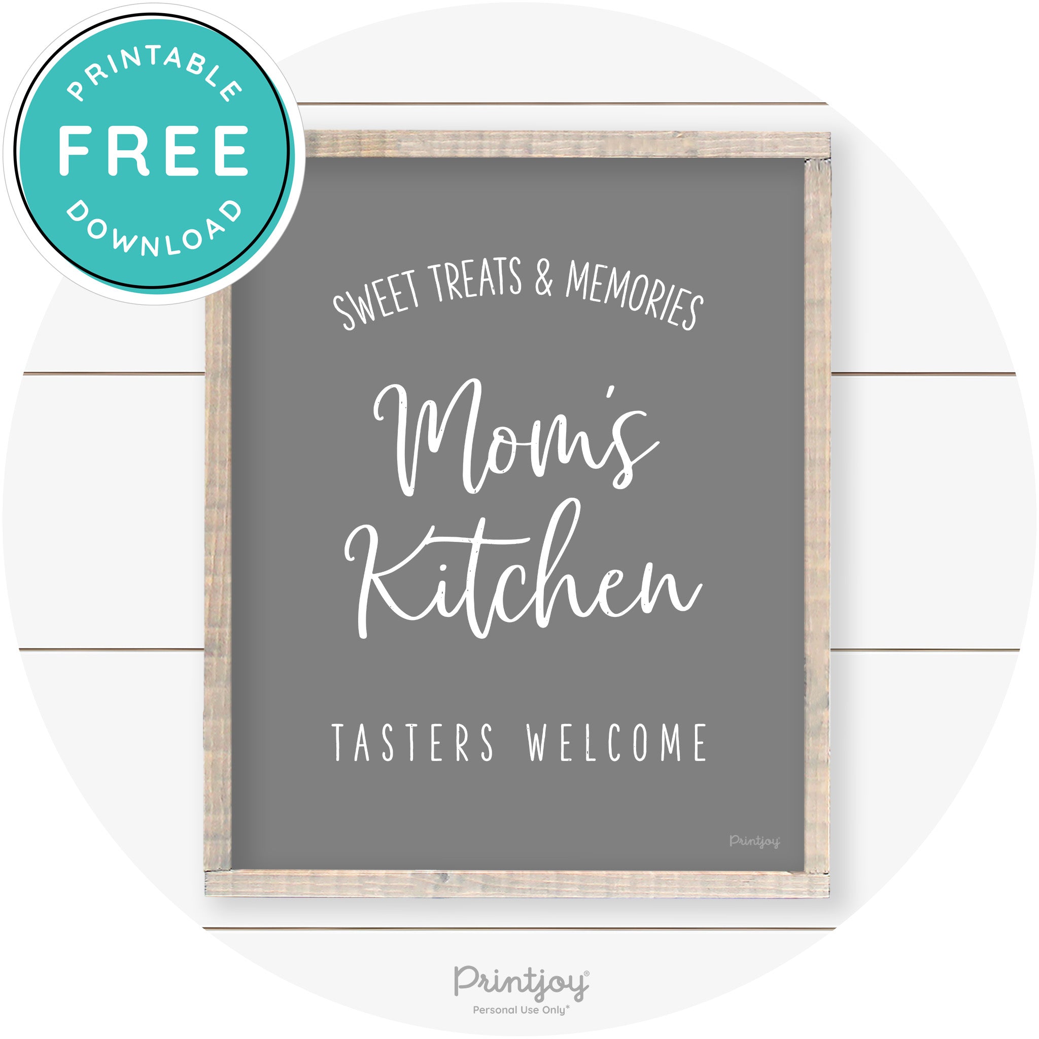 Mom's Kitchen Tasters Welcome Farmhouse Wall Art Free Printable