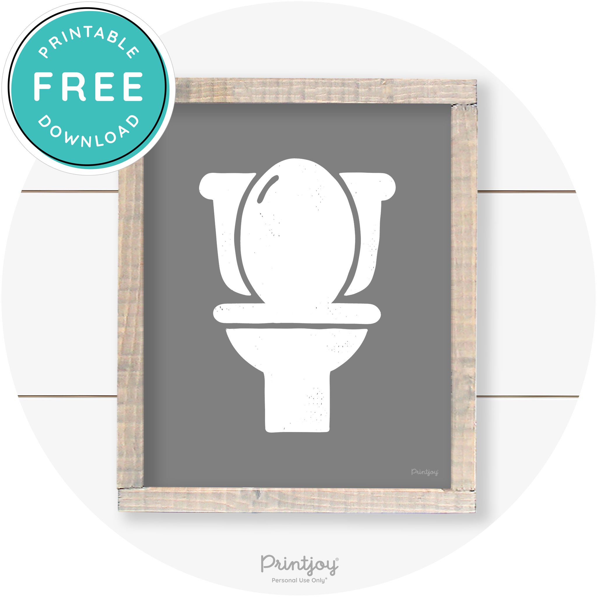 Toilet Seat Bathroom Sign Farmhouse Wall Art Decor Free Printable