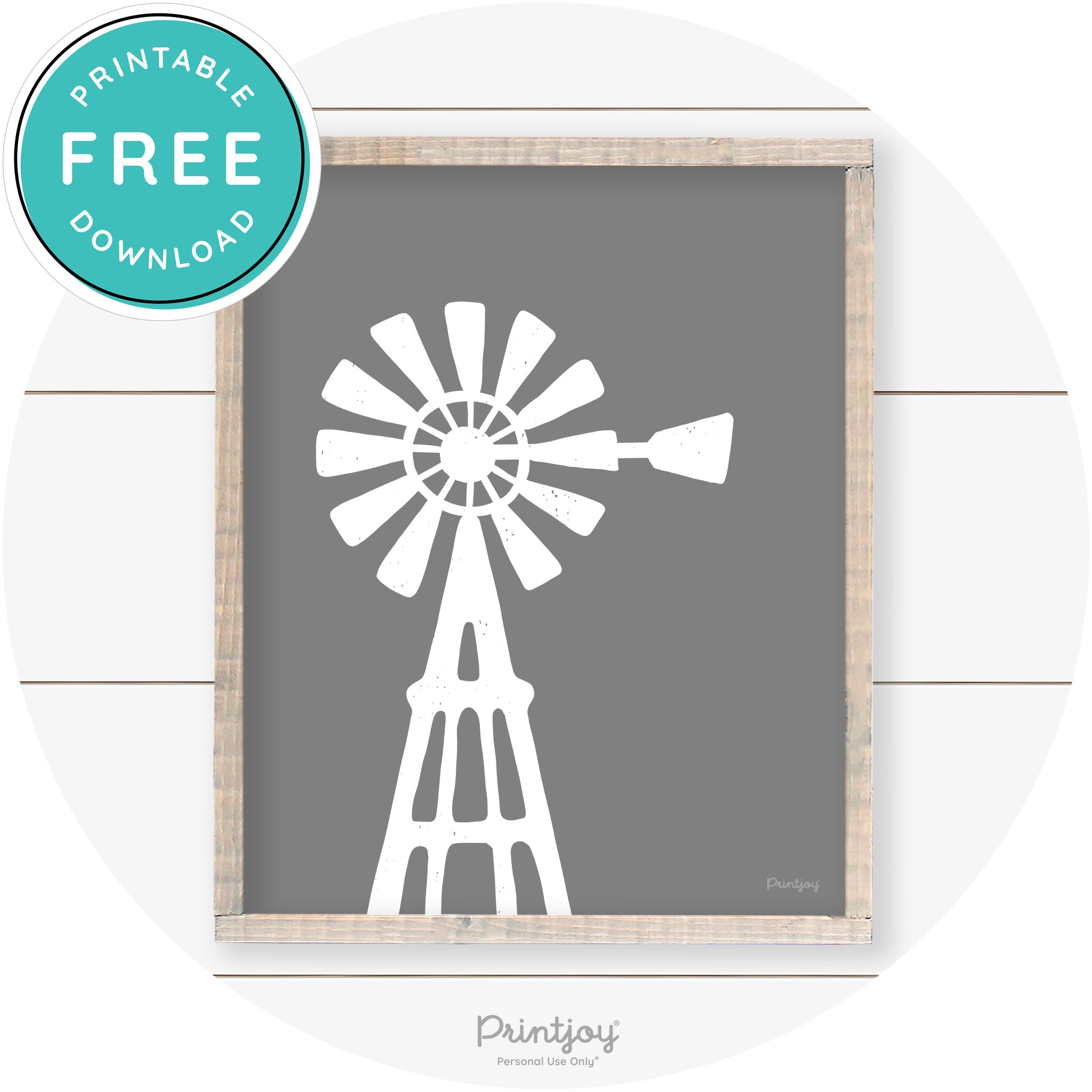 Windmill Rustic Farmhouse Living Room Wall Art Decor Free Printable