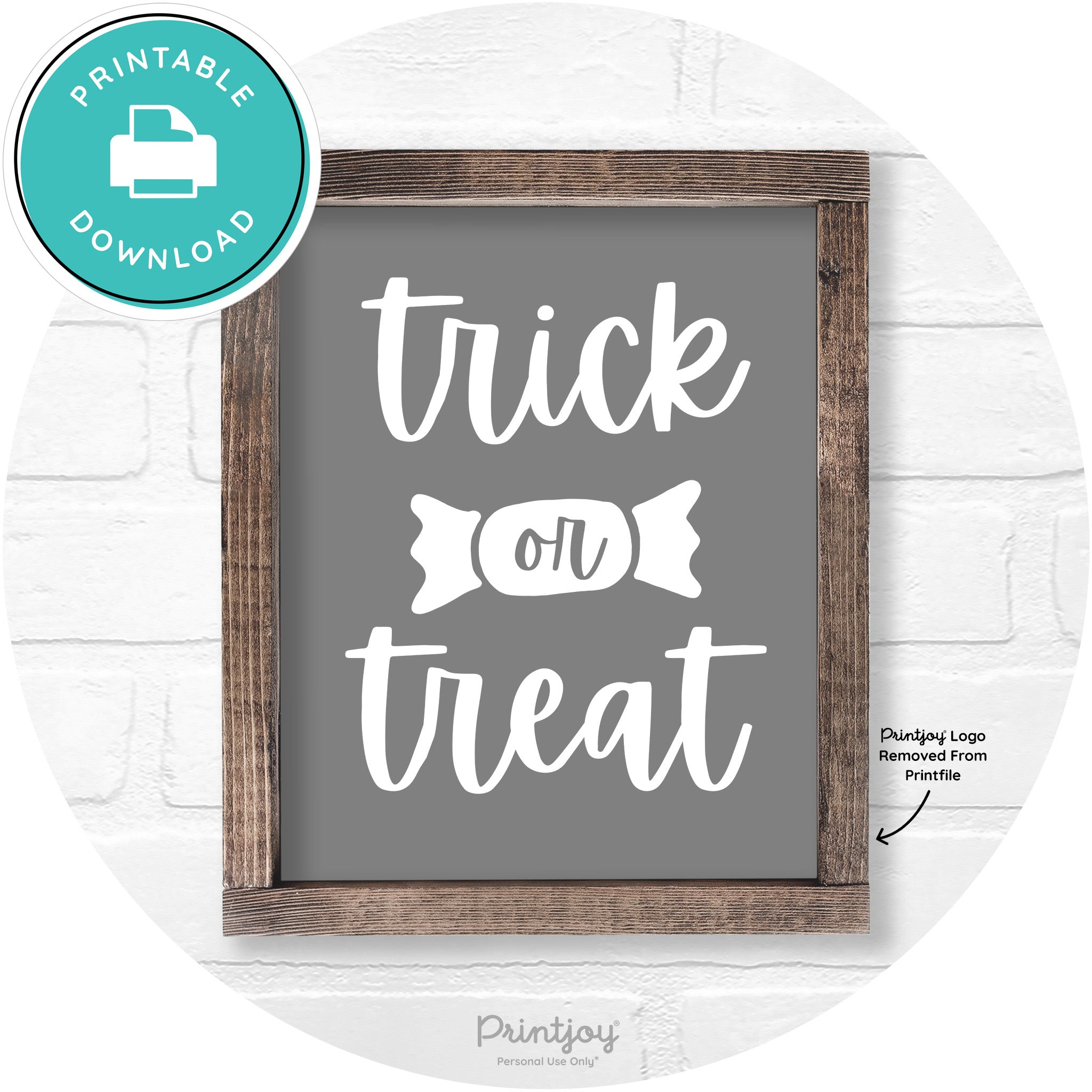 Trick Or Treat Halloween Rustic Farmhouse Wall Art Free Printable