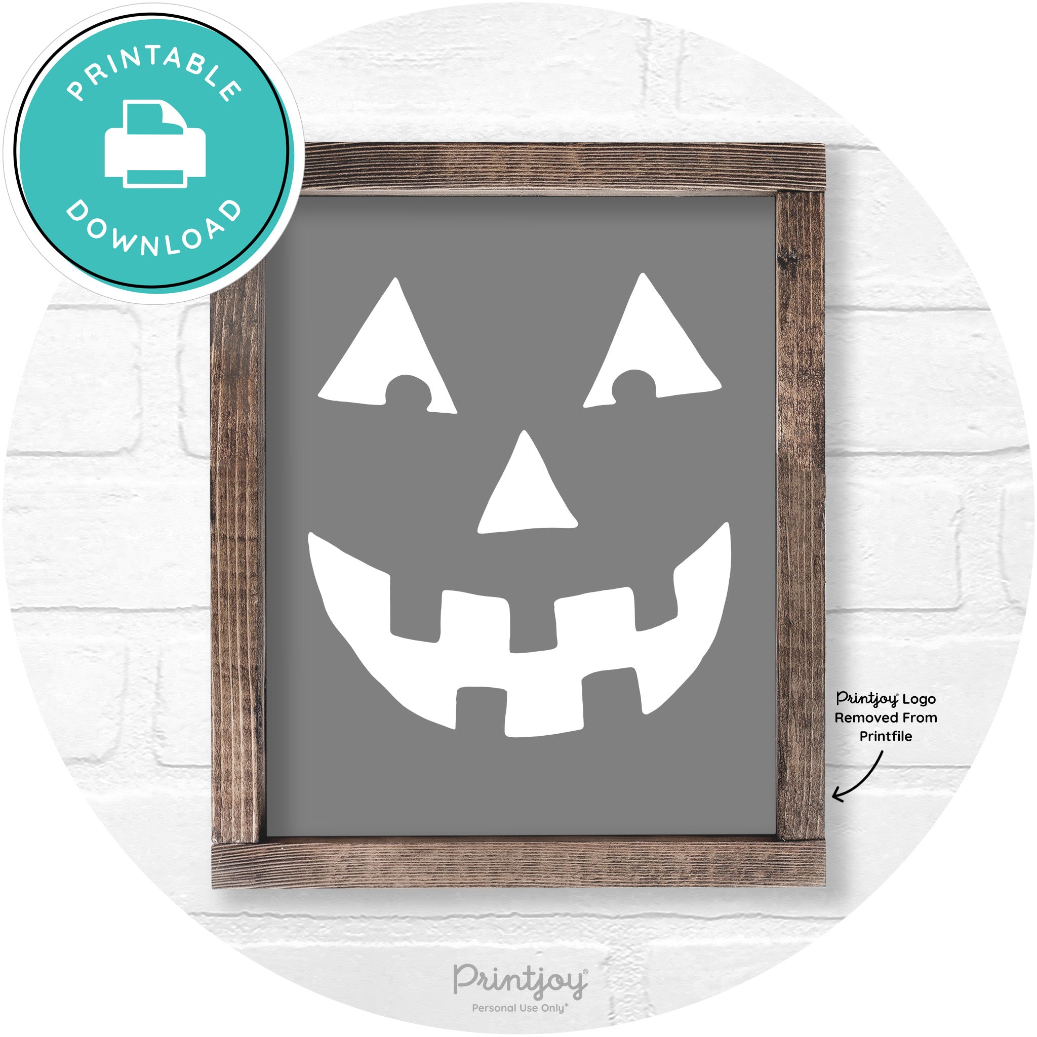 Jack O Lantern Halloween Rustic Farmhouse Wall Art Printable