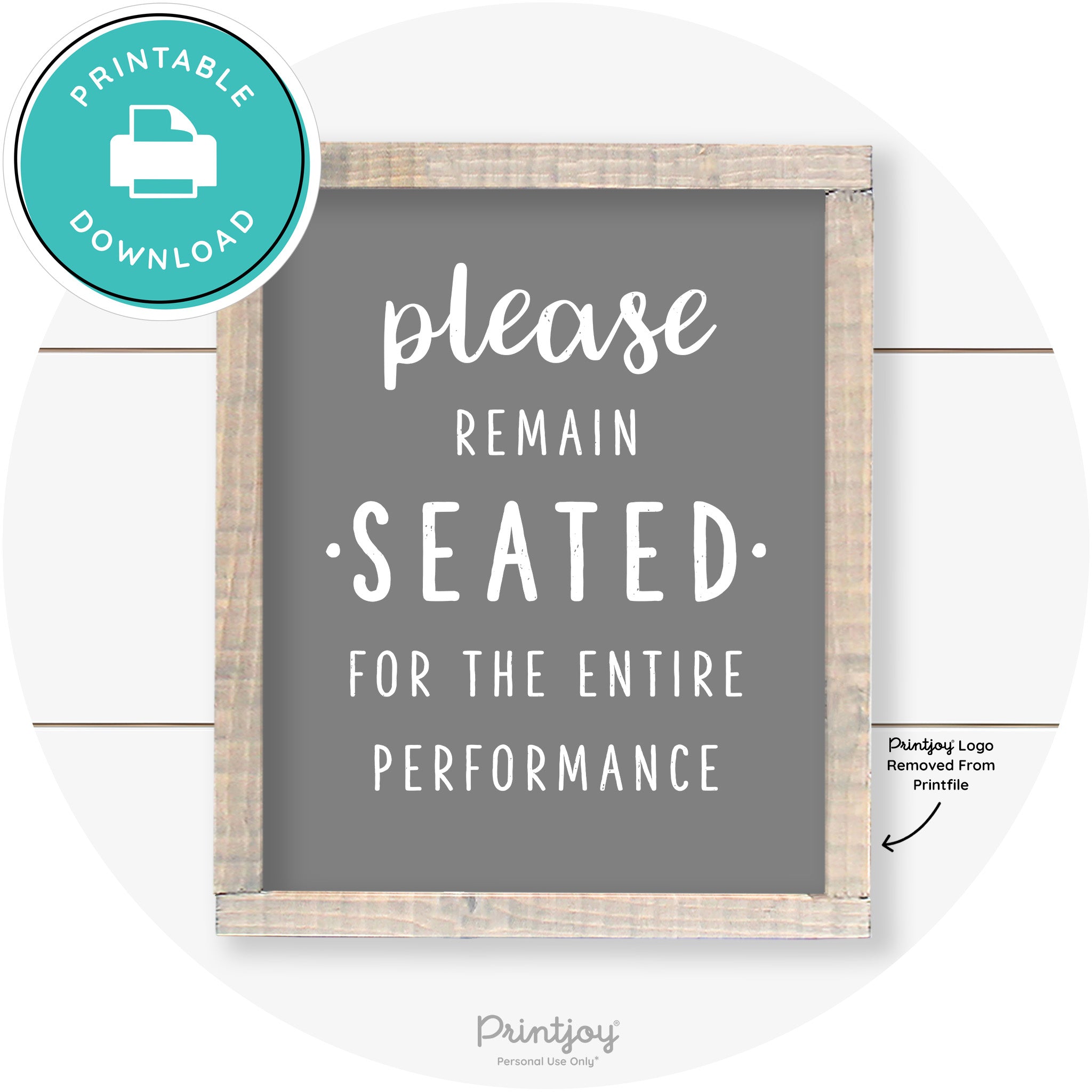 Please Remain Seated Funny Bathroom Farmhouse Art Free Printable