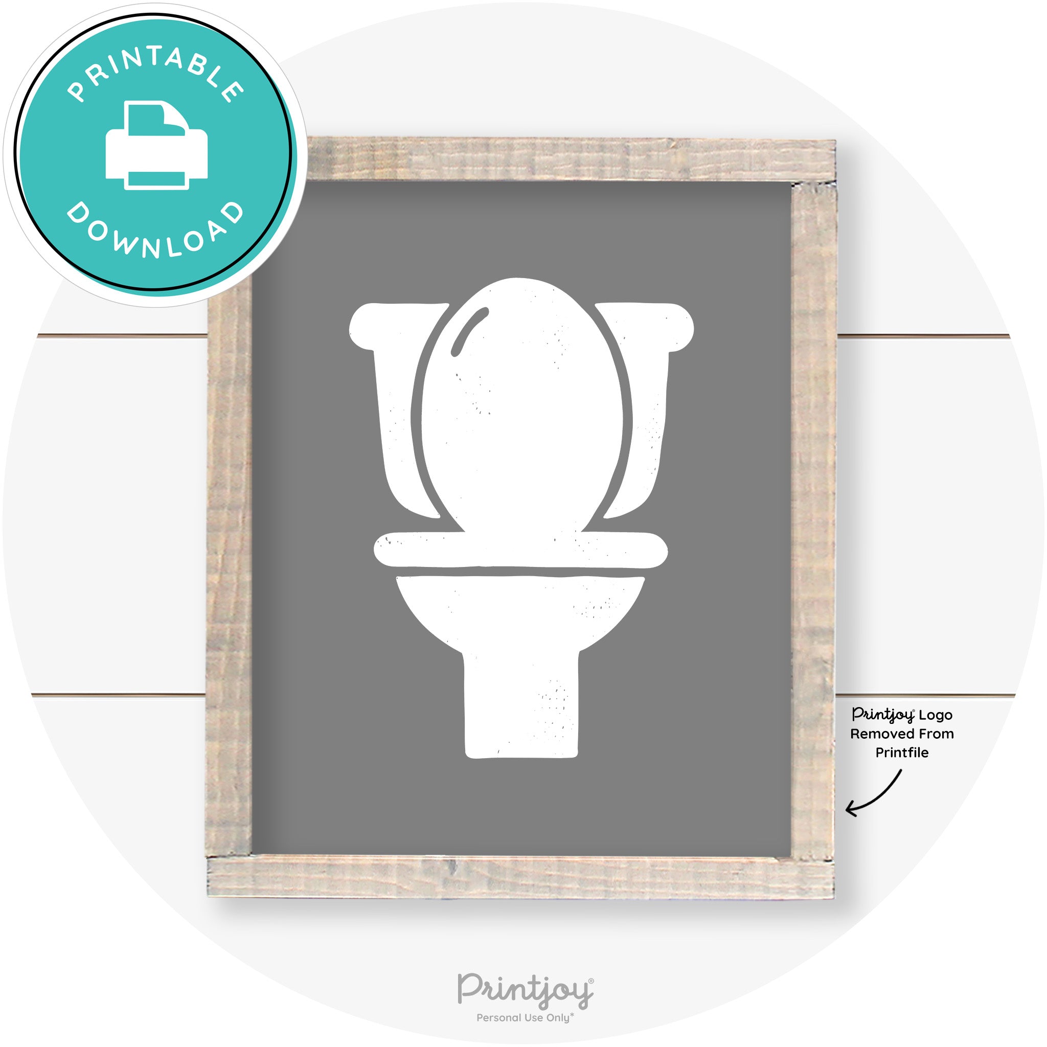 Toilet Seat Bathroom Sign Farmhouse Wall Art Decor Free Printable