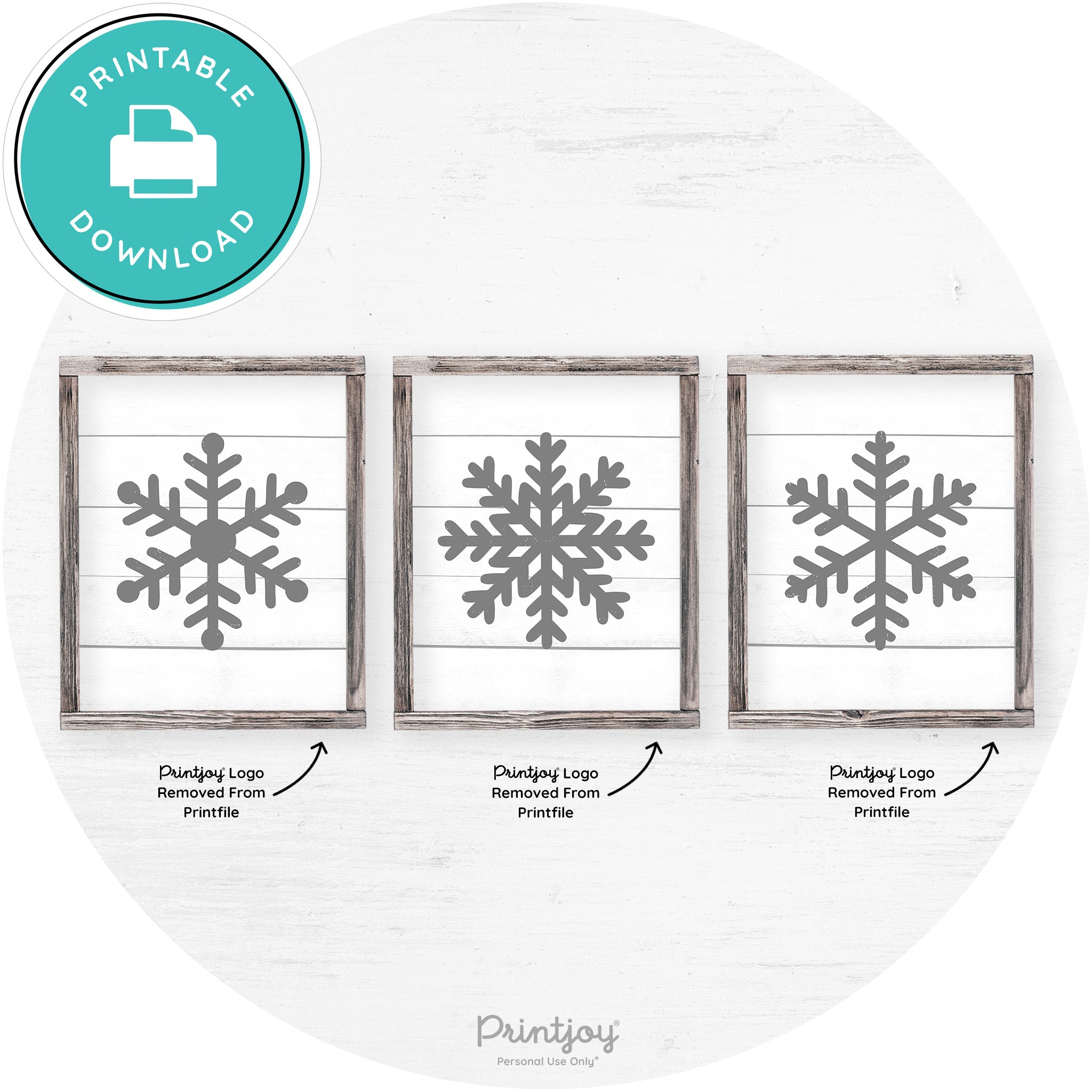 Snowflake Silhouettes Set Of 3 Winter Farmhouse Wall Art Free Printable