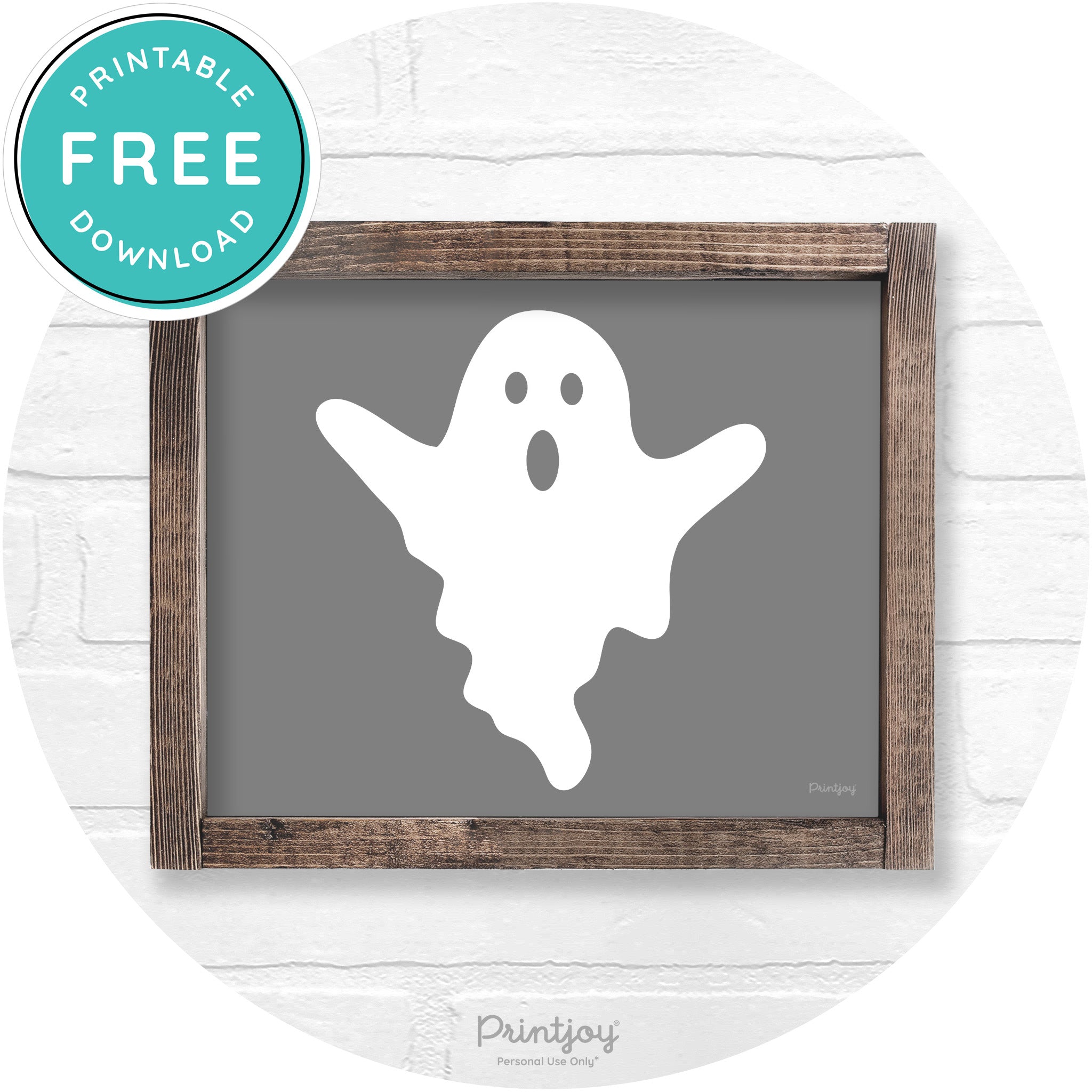 Halloween Cute Ghost Rustic Farmhouse Wall Art Free Printable
