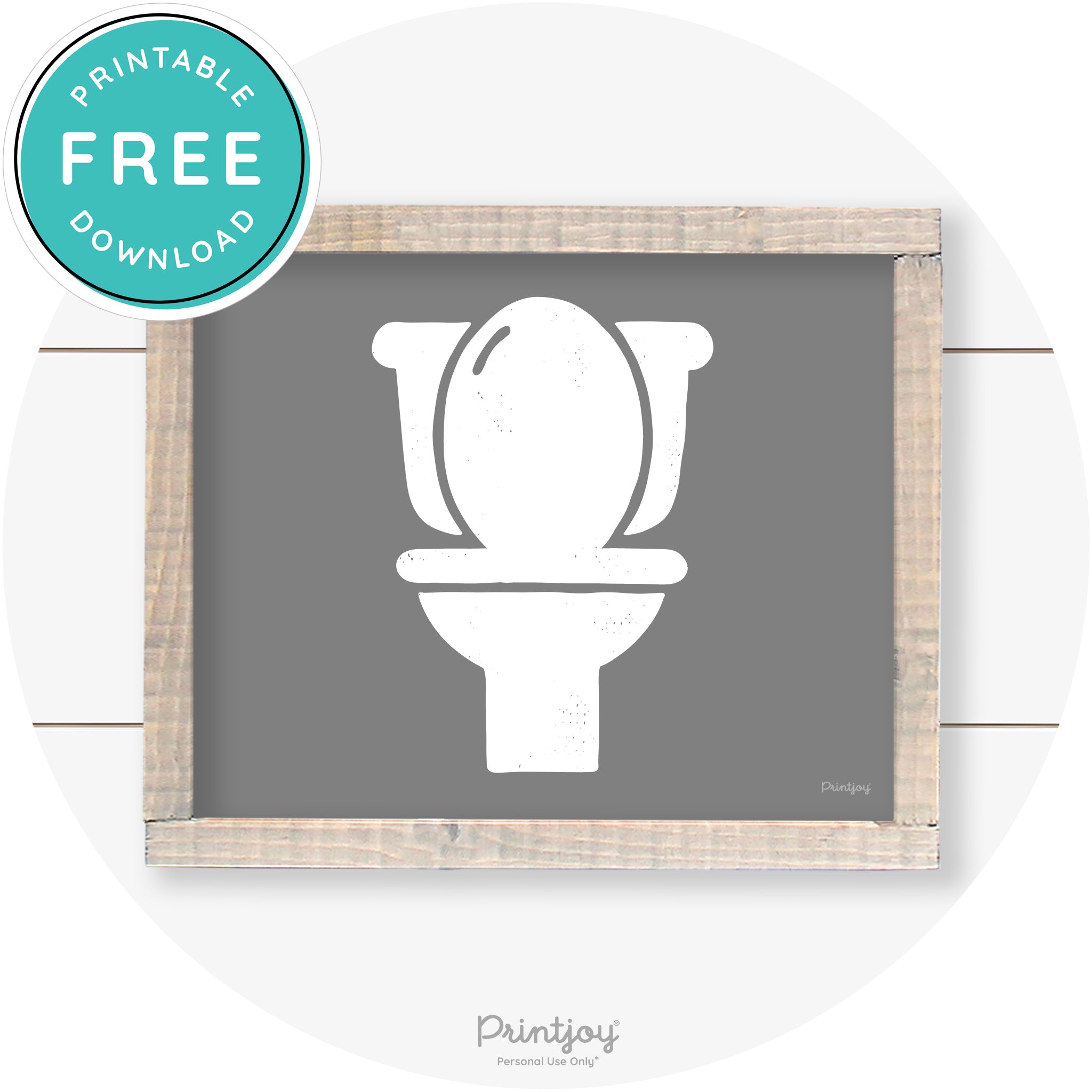 Toilet Seat Bathroom Sign Farmhouse Wall Art Decor Free Printable