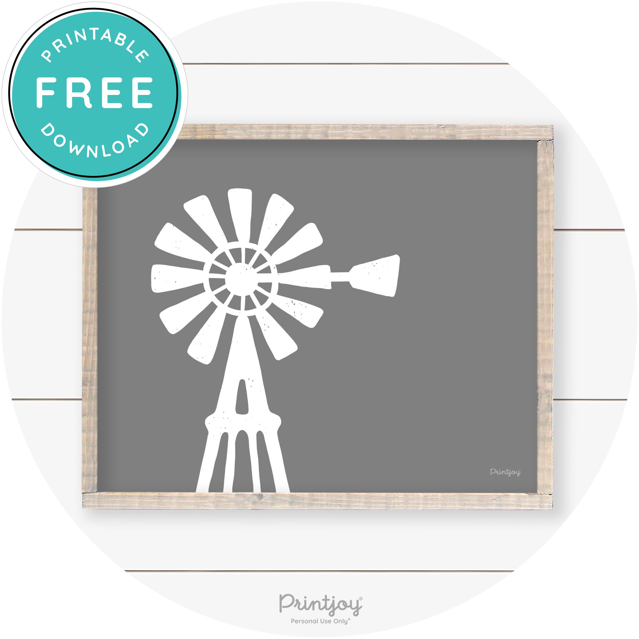 Windmill Rustic Farmhouse Living Room Wall Art Decor Free Printable