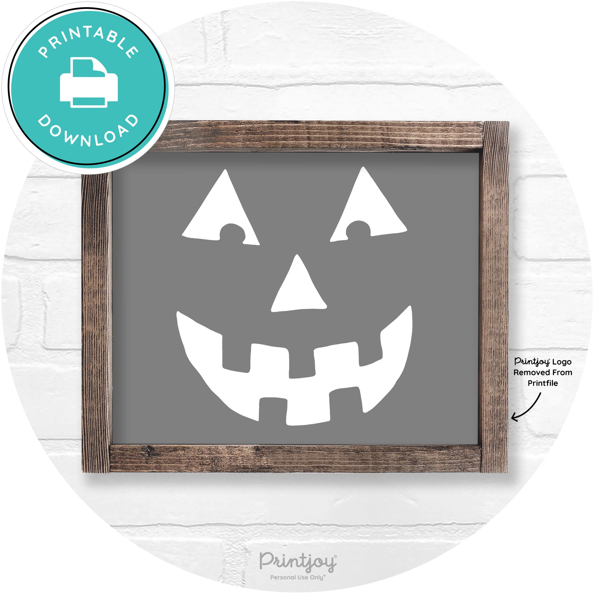 Jack O Lantern Halloween Rustic Farmhouse Wall Art Printable
