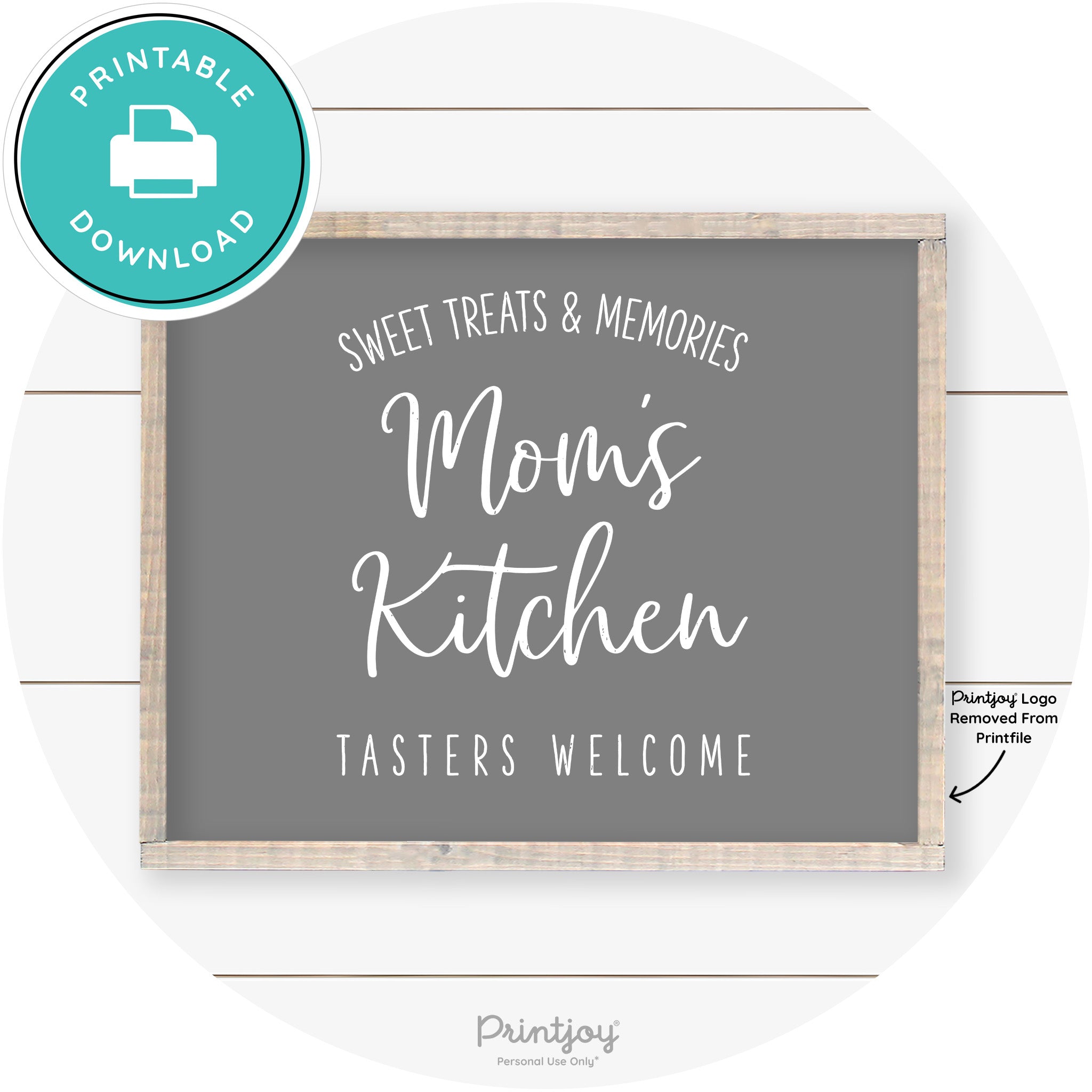 Mom's Kitchen Tasters Welcome Farmhouse Wall Art Free Printable