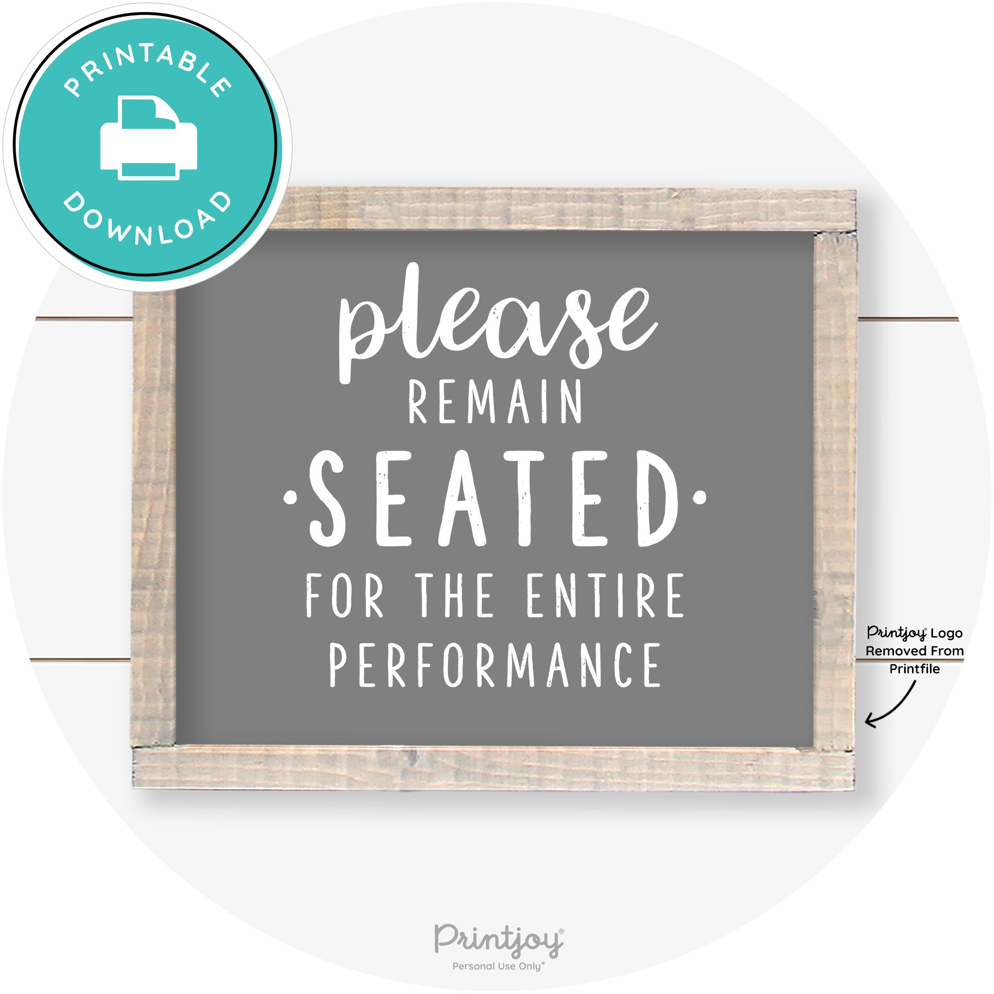 Please Remain Seated Funny Bathroom Farmhouse Art Free Printable