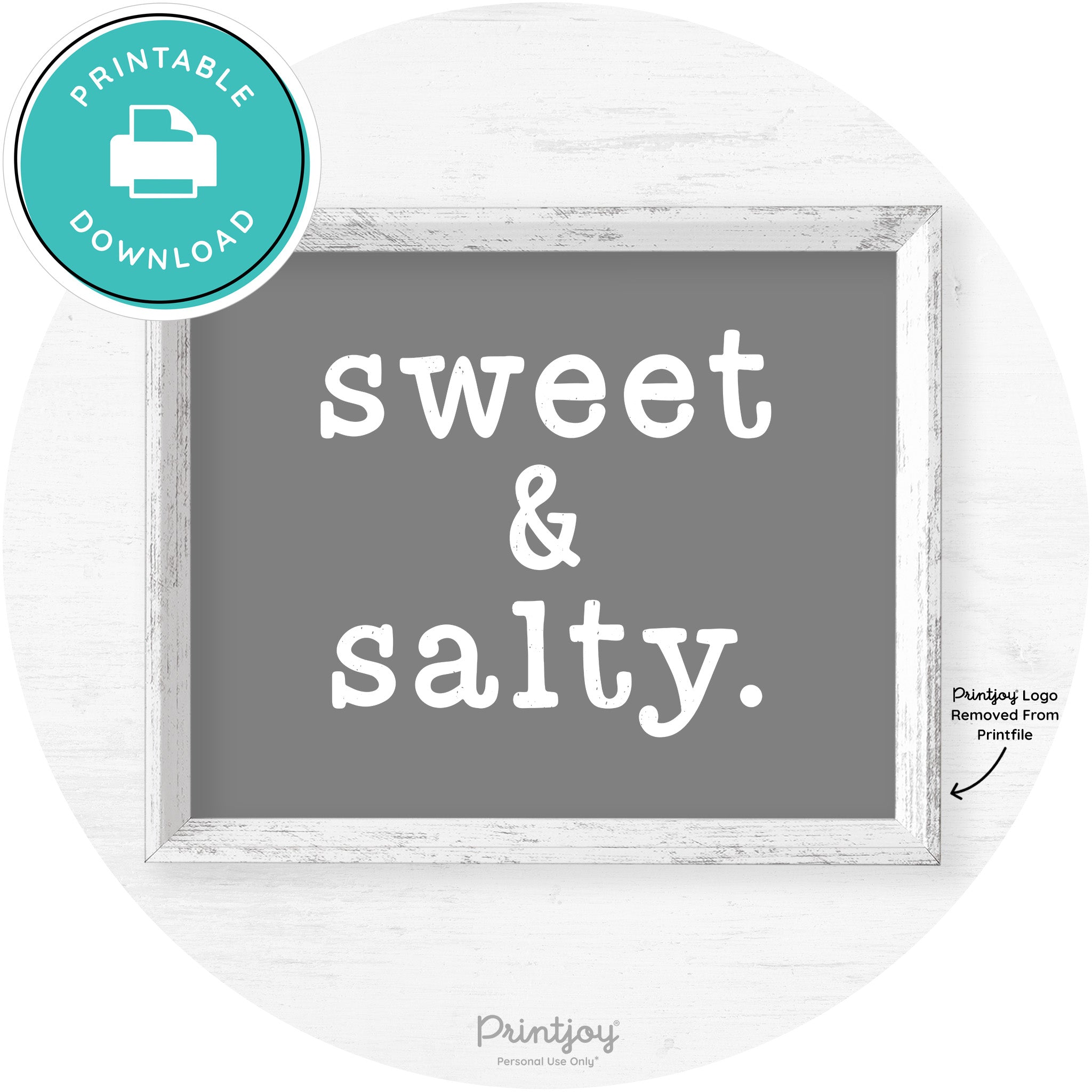 Sweet & Salty Southern Kitchen Farmhouse Wall Art Free Printable