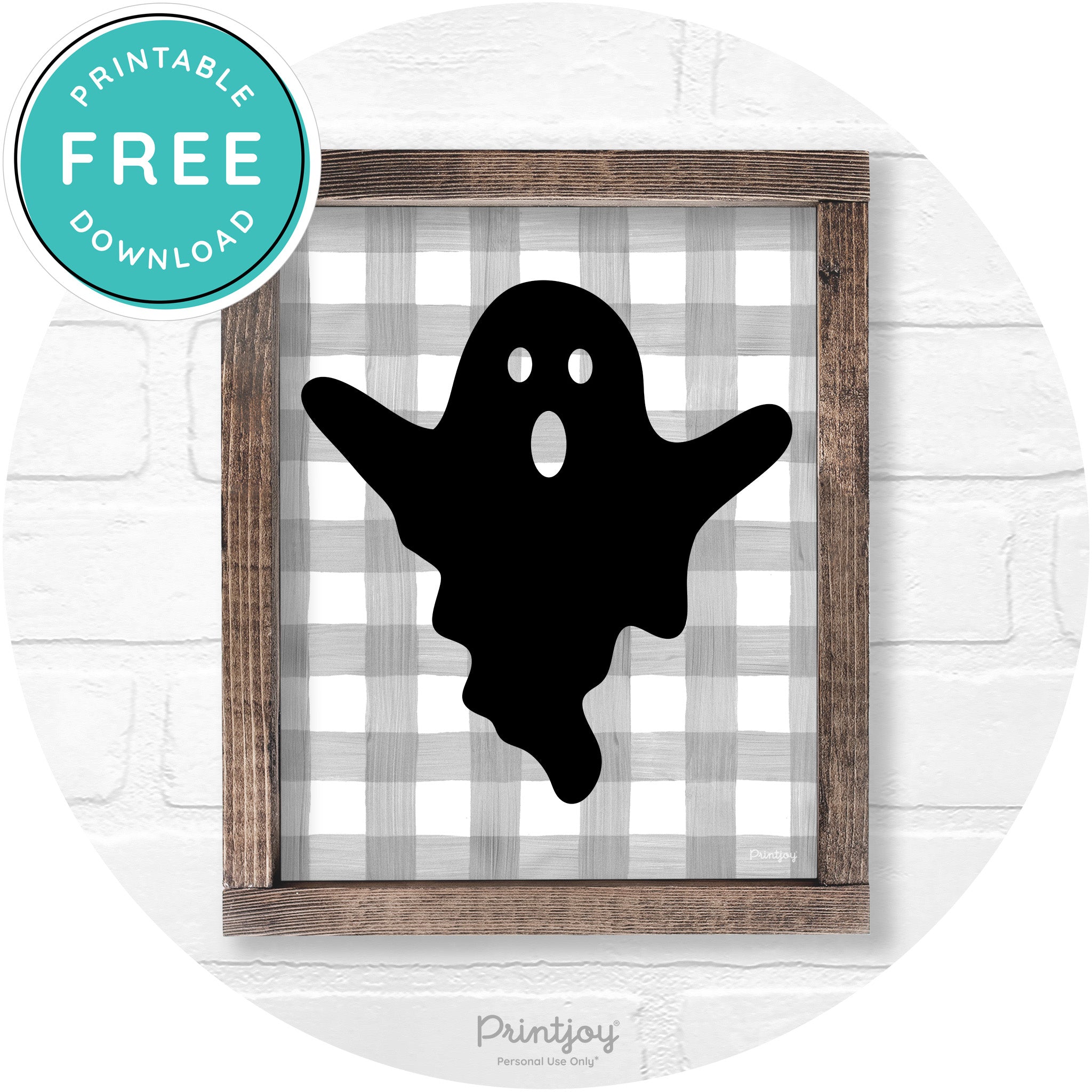Halloween Cute Ghost Rustic Farmhouse Wall Art Free Printable