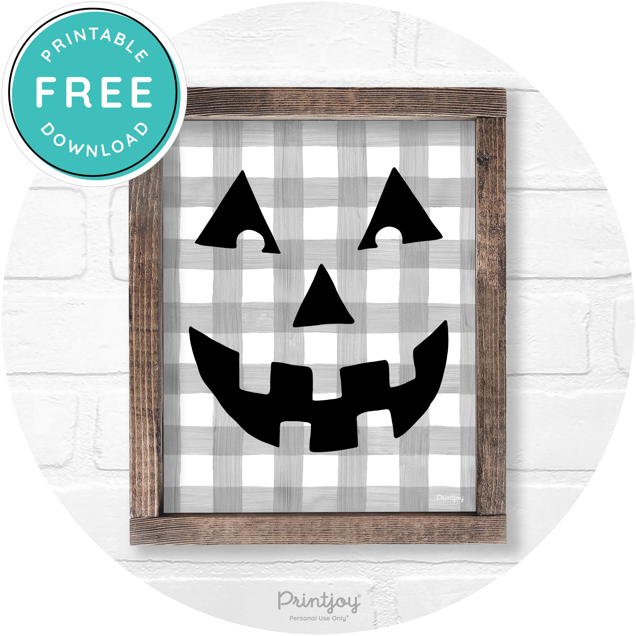 Jack O Lantern Halloween Rustic Farmhouse Wall Art Printable