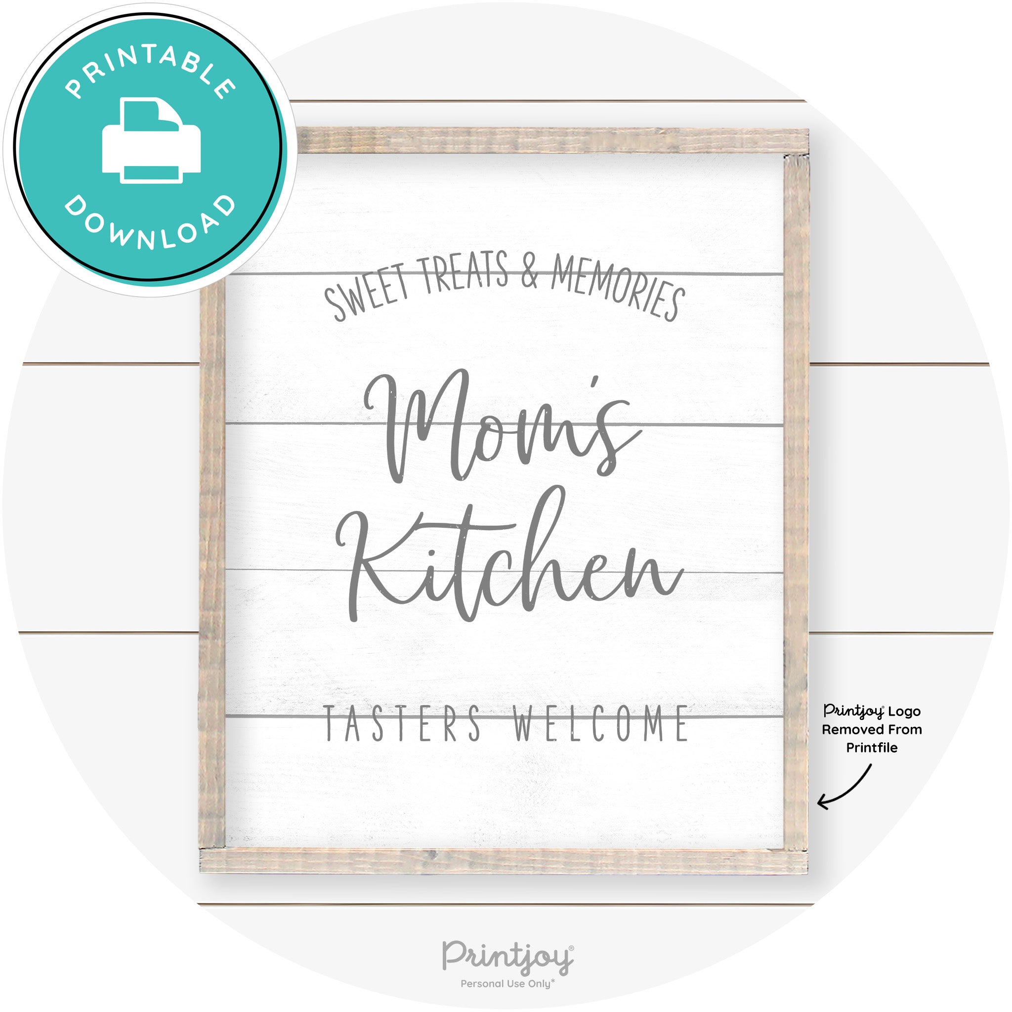 Mom's Kitchen Tasters Welcome Farmhouse Wall Art Free Printable