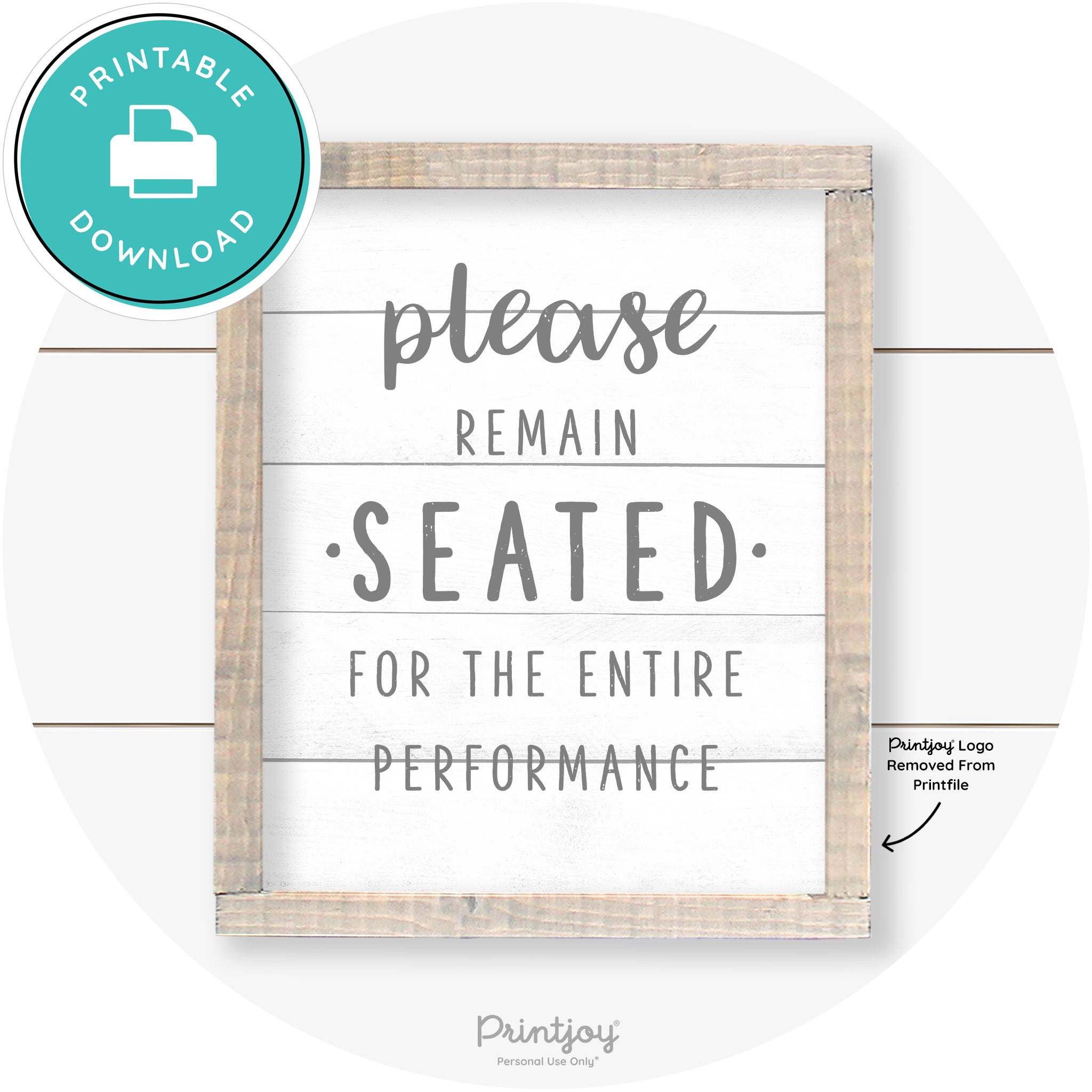 Please Remain Seated Funny Bathroom Farmhouse Art Free Printable