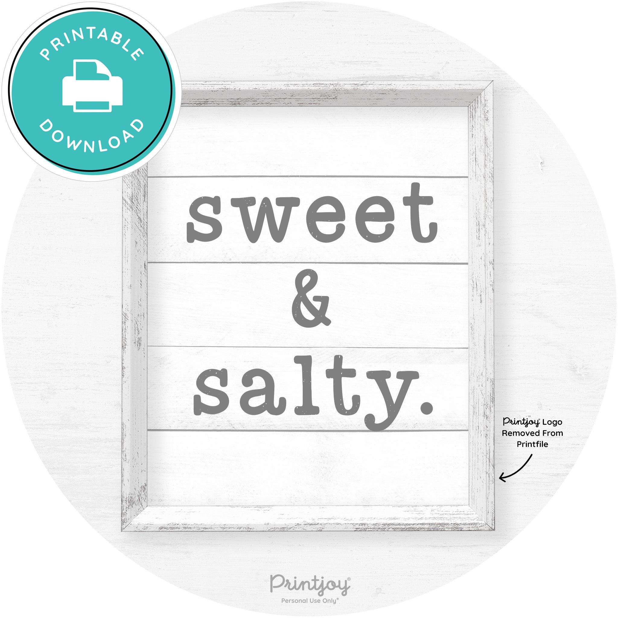 Sweet & Salty Southern Kitchen Farmhouse Wall Art Free Printable