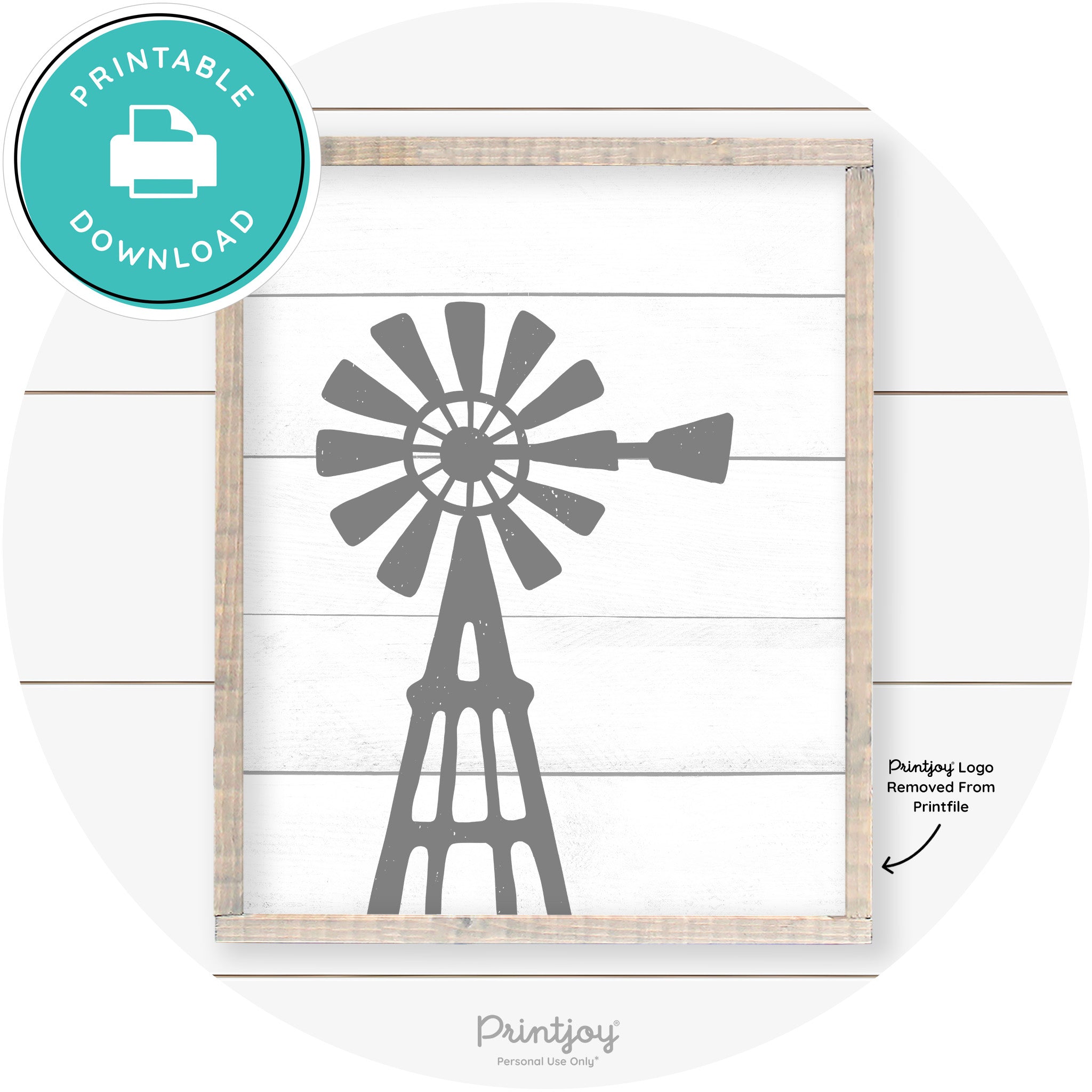 Windmill Rustic Farmhouse Living Room Wall Art Decor Free Printable