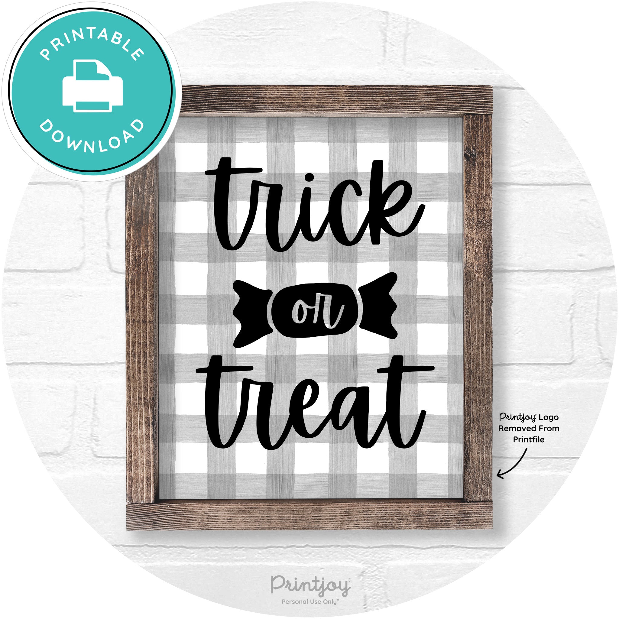 Trick Or Treat Halloween Rustic Farmhouse Wall Art Free Printable