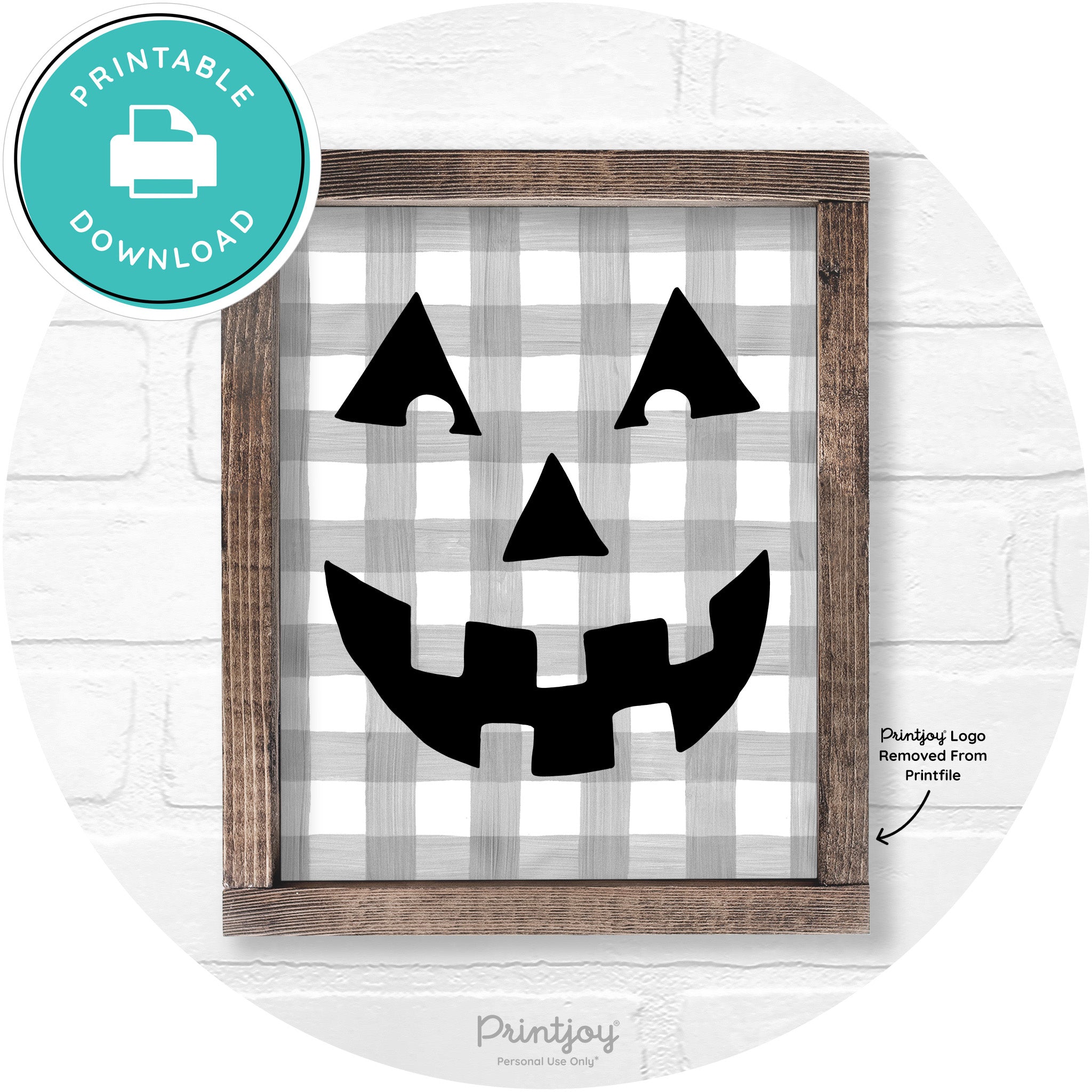 Jack O Lantern Halloween Rustic Farmhouse Wall Art Printable