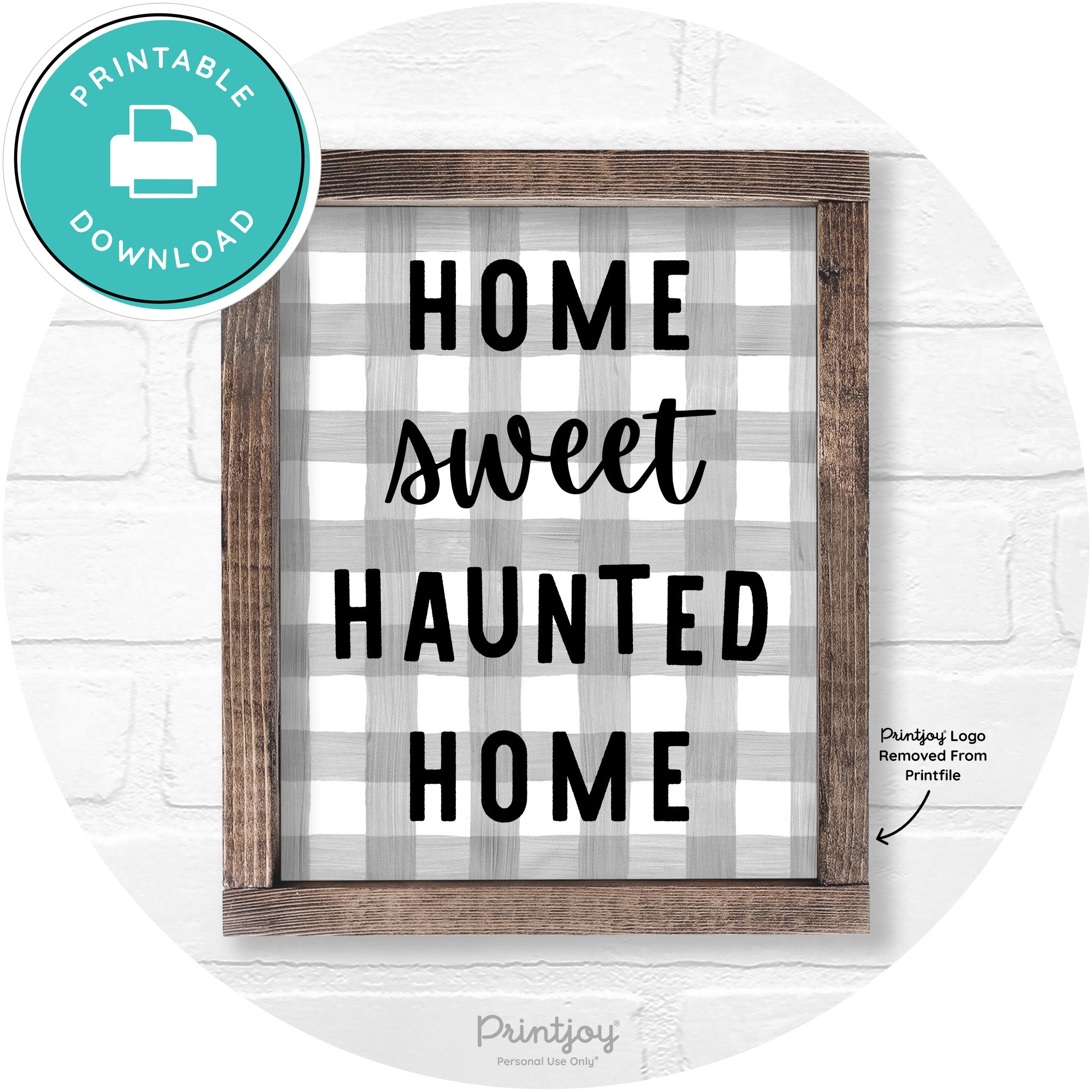 Home Sweet Haunted Home Rustic Halloween Wall Art Printable