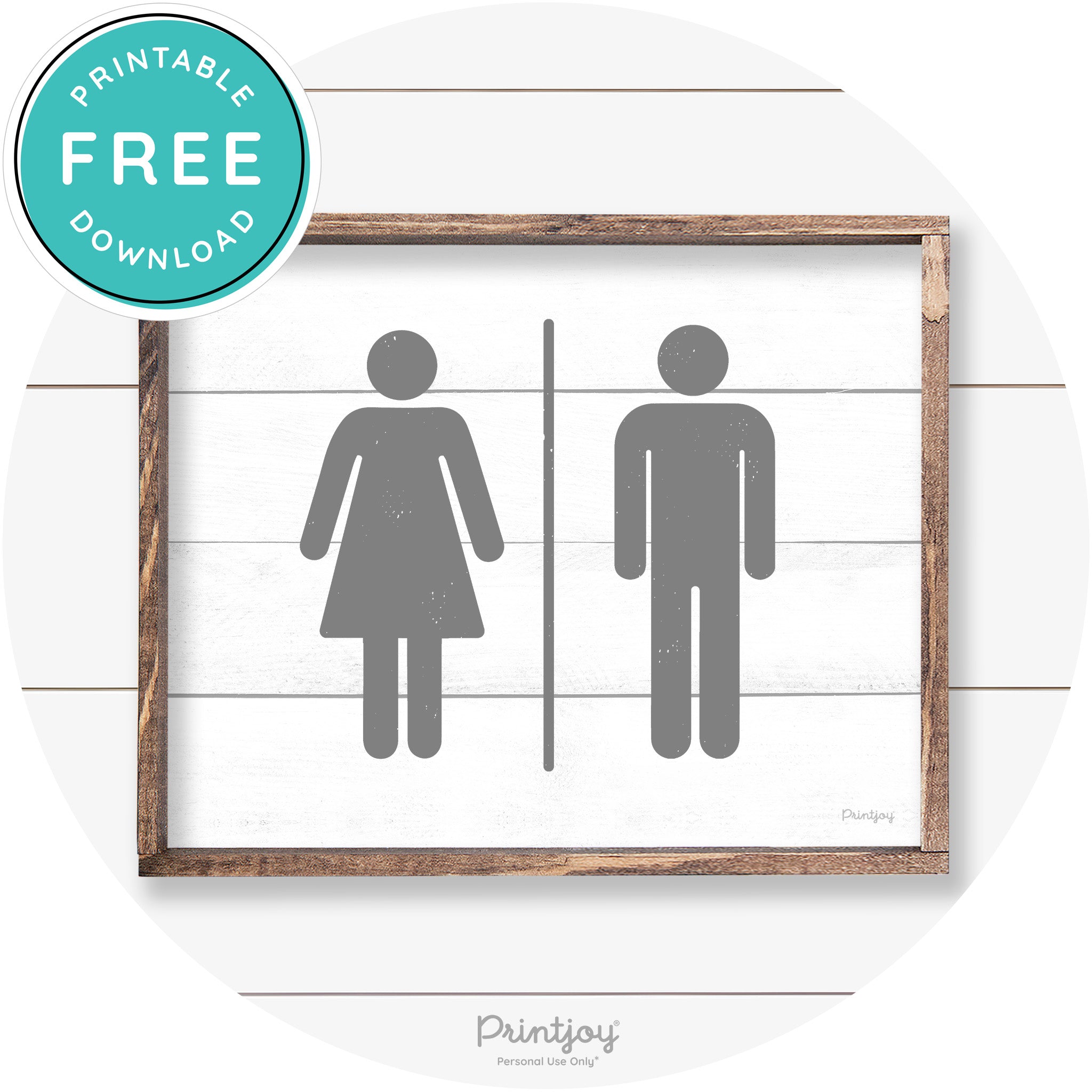 Restroom Sign Womens Mens Bathroom Farmhouse Art Free Printable