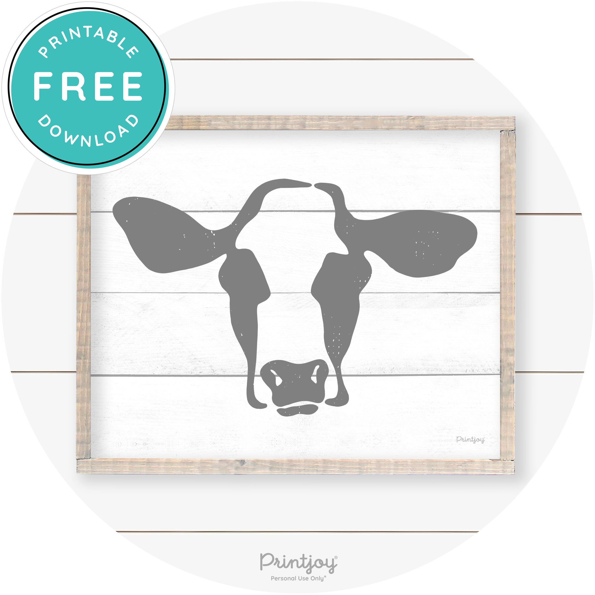 Cow Rustic Farmhouse Living Room Wall Art Decor Free Printable