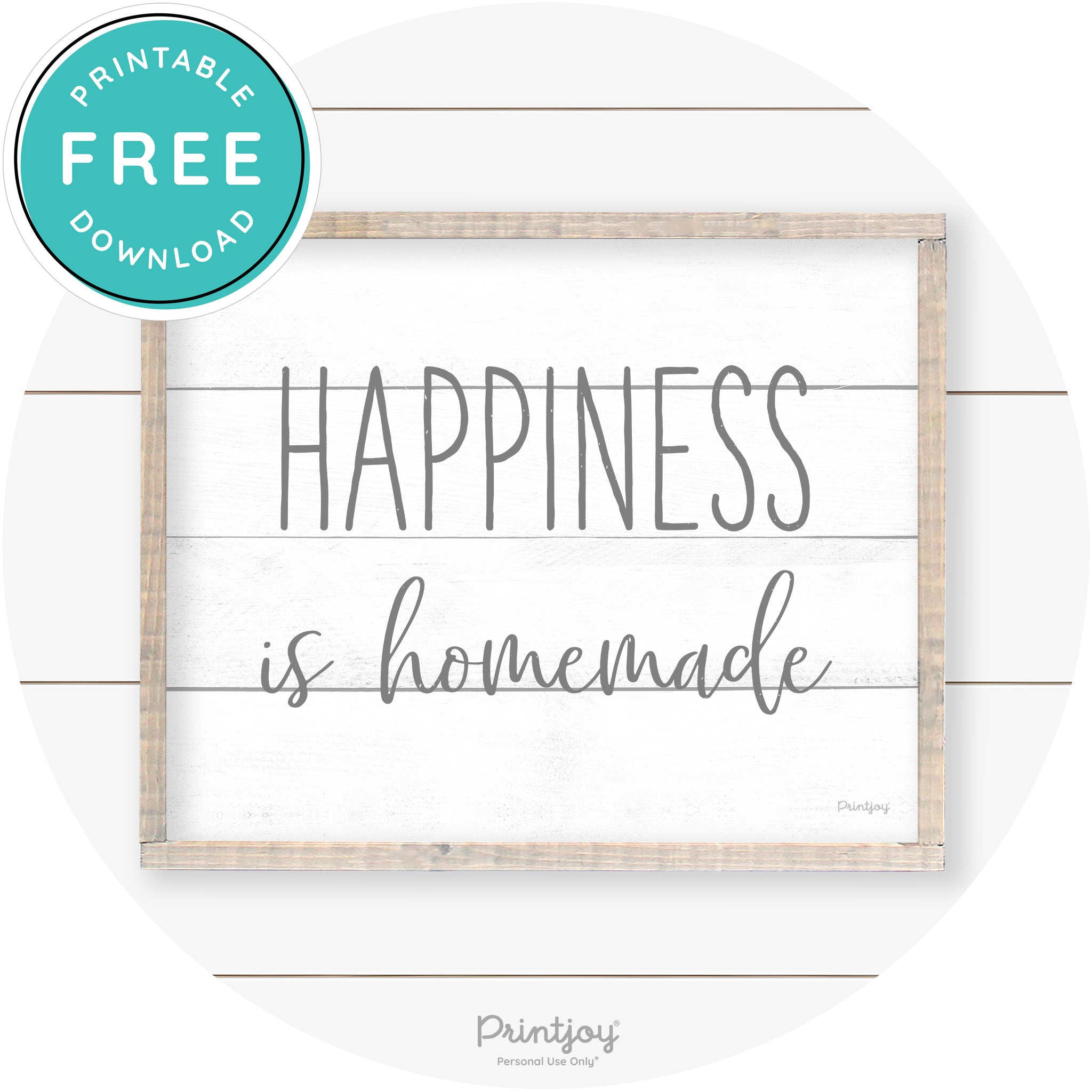 Happiness Is Homemade Kitchen Farmhouse Wall Art Free Printable