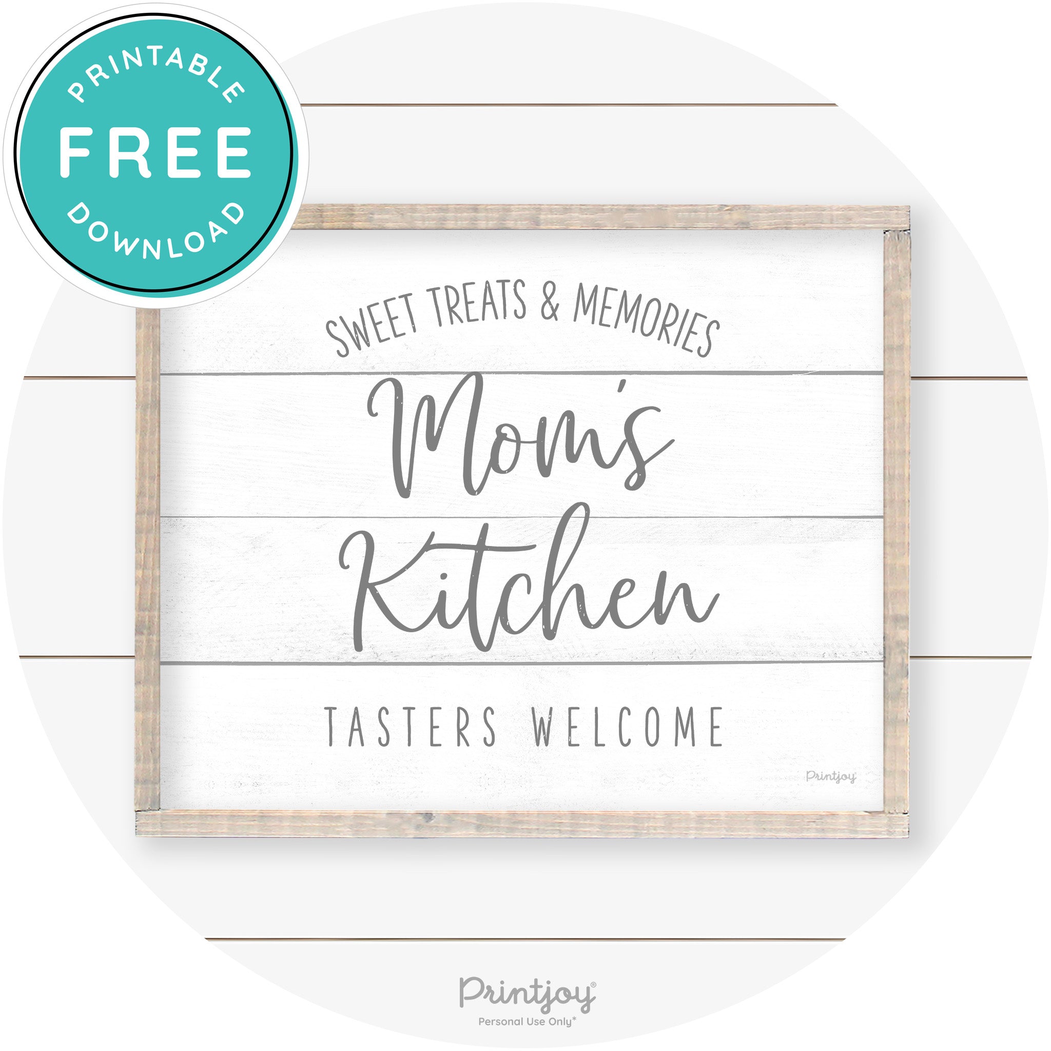 Mom's Kitchen Tasters Welcome Farmhouse Wall Art Free Printable