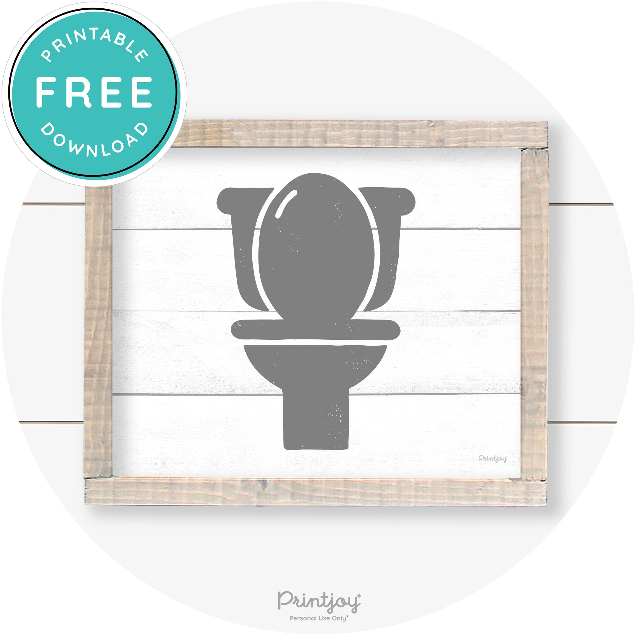 Toilet Seat Bathroom Sign Farmhouse Wall Art Decor Free Printable