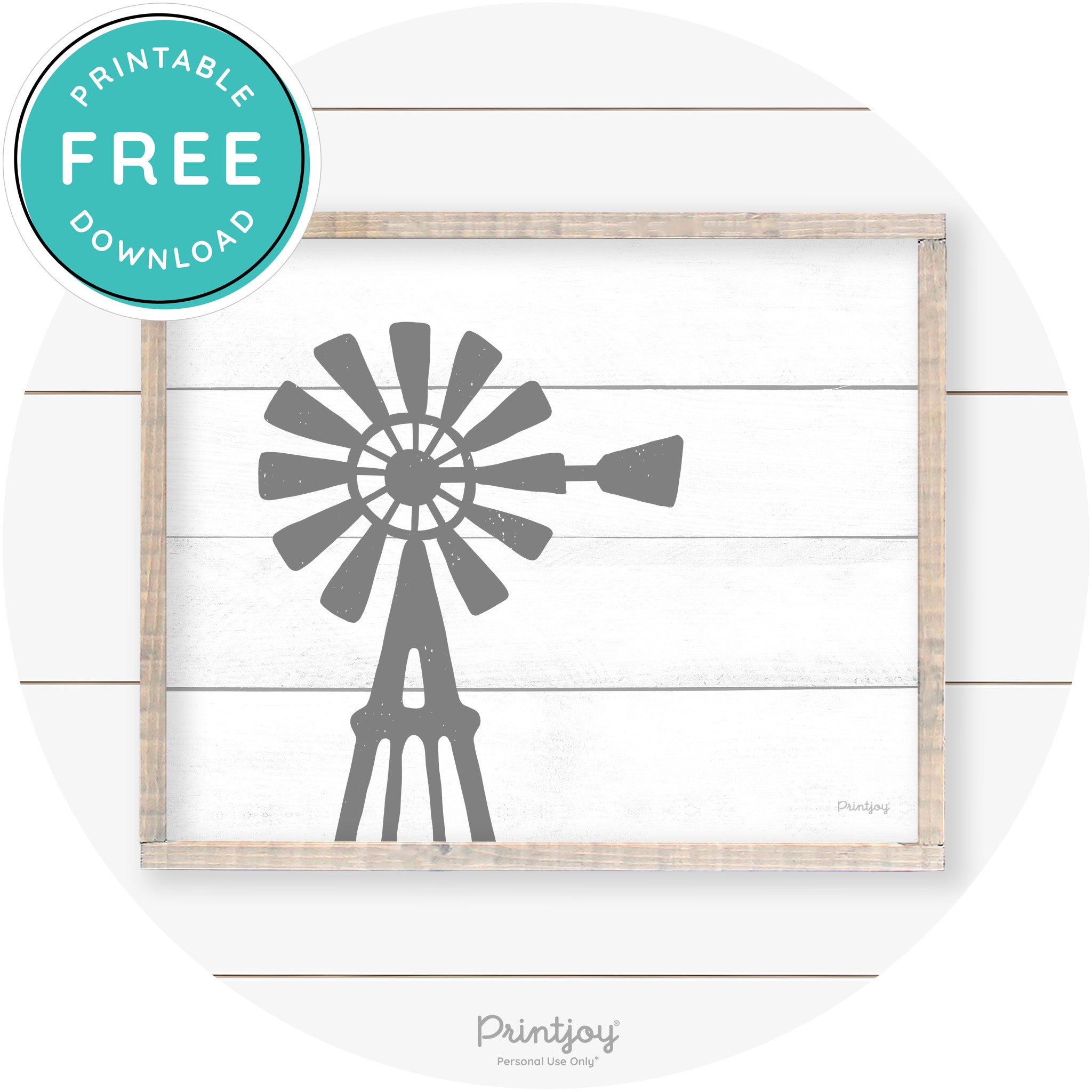 Windmill Rustic Farmhouse Living Room Wall Art Decor Free Printable