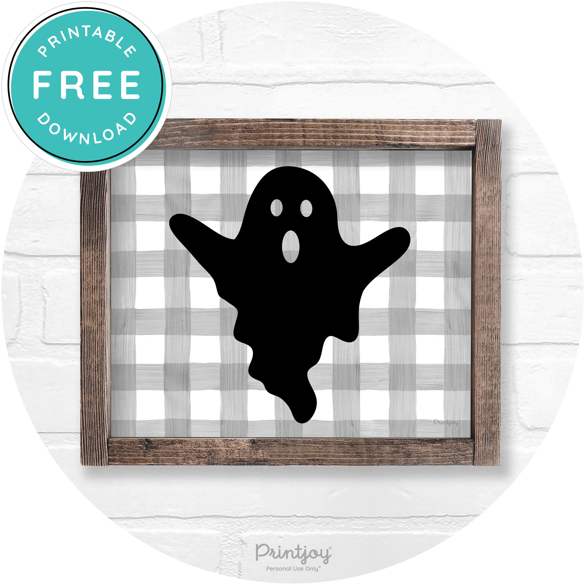 Halloween Cute Ghost Rustic Farmhouse Wall Art Free Printable